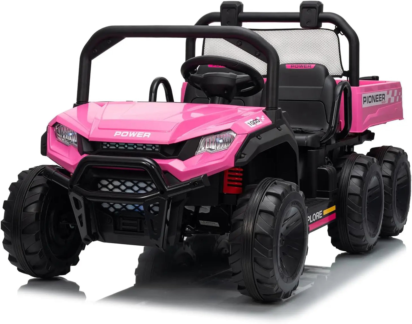 Powerful 24V 4WD Dual Seater Ride On Dump Truck With Remote Dump Bed Music For Boys And Girls