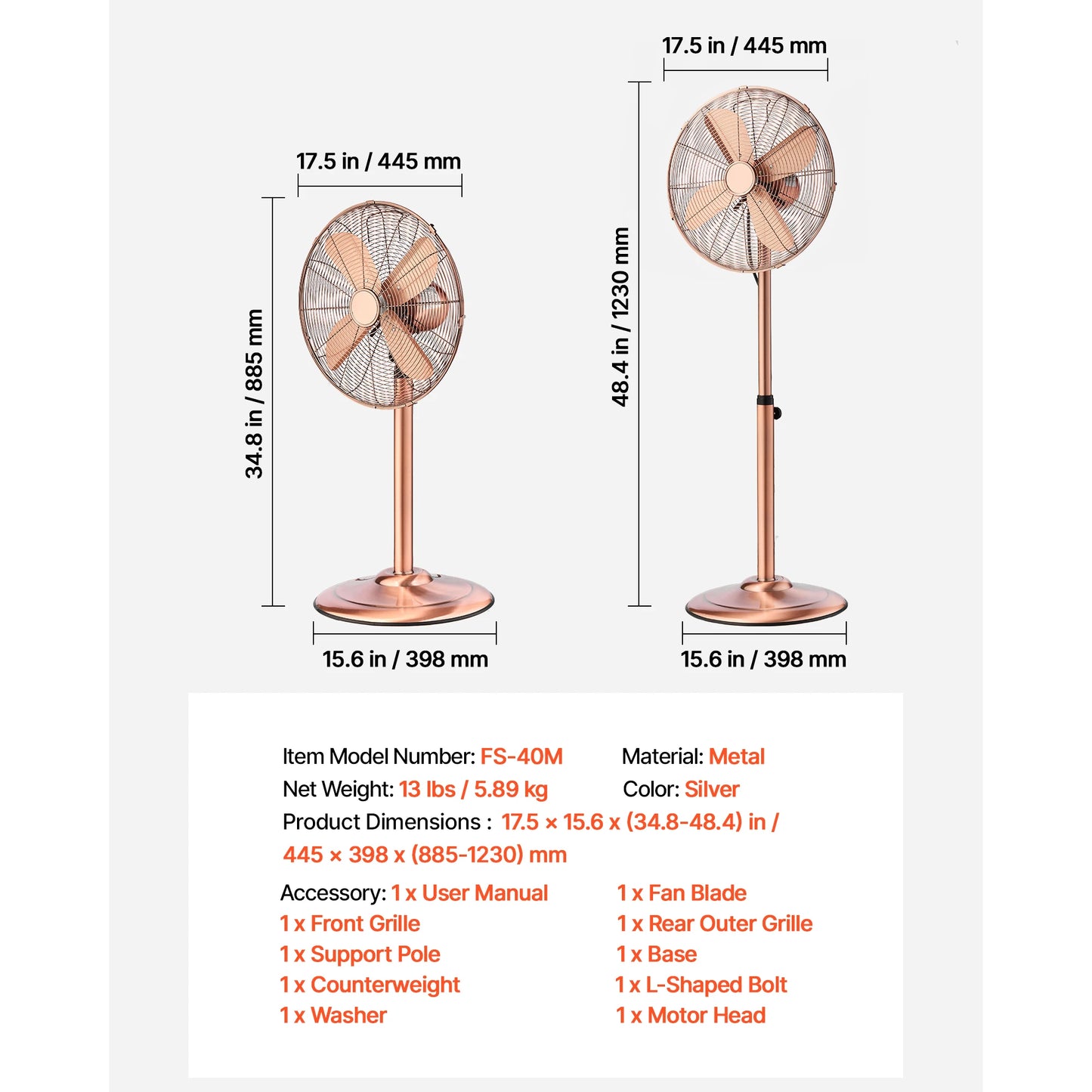 SucceBuy High Velocity Pedestal Fan 16 to 24 Inch 6800CFM 3-Speed Adjustable Metal for Commercial Use