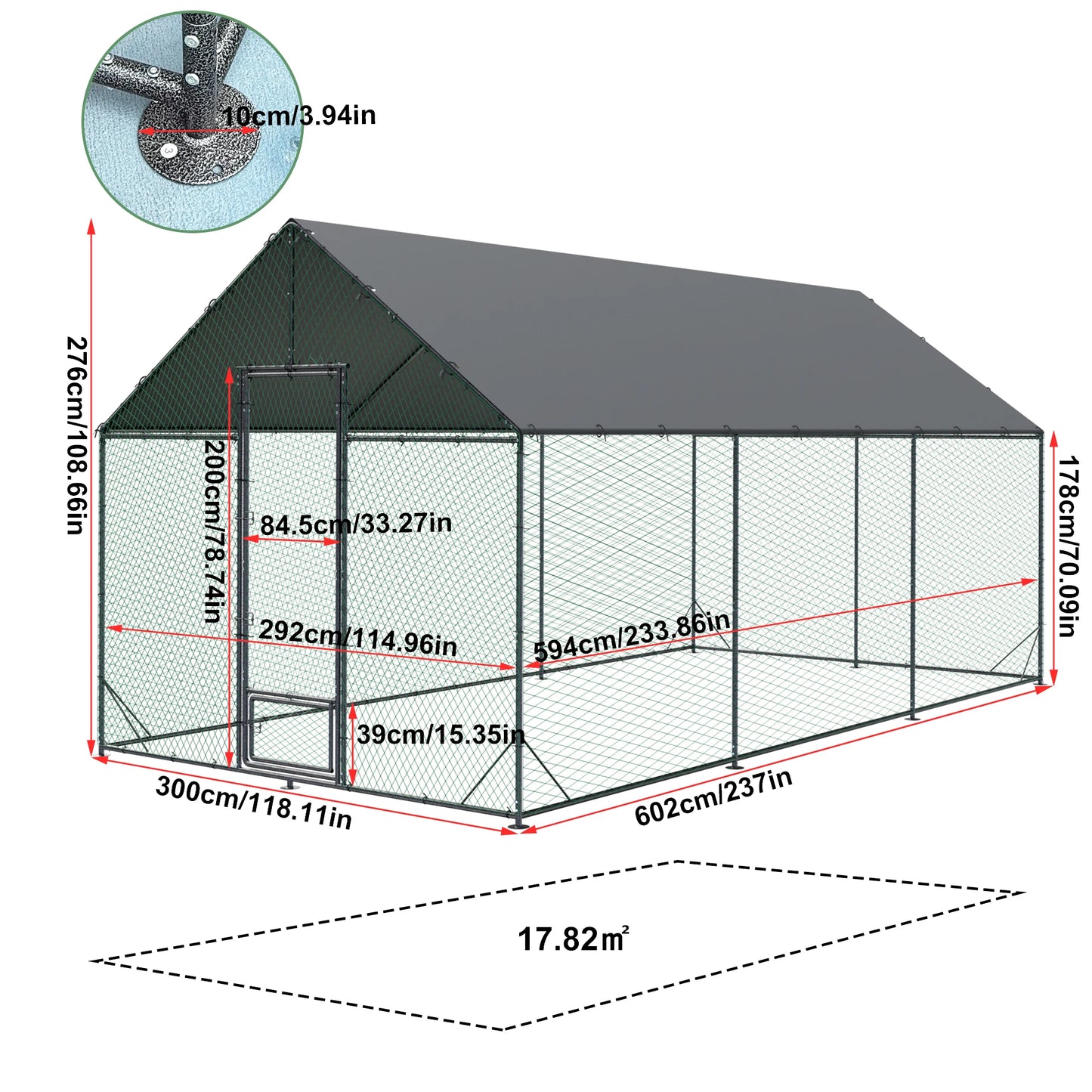 BINGOPAW Heavy-Duty Metal Chicken Coop With Cover And Netting