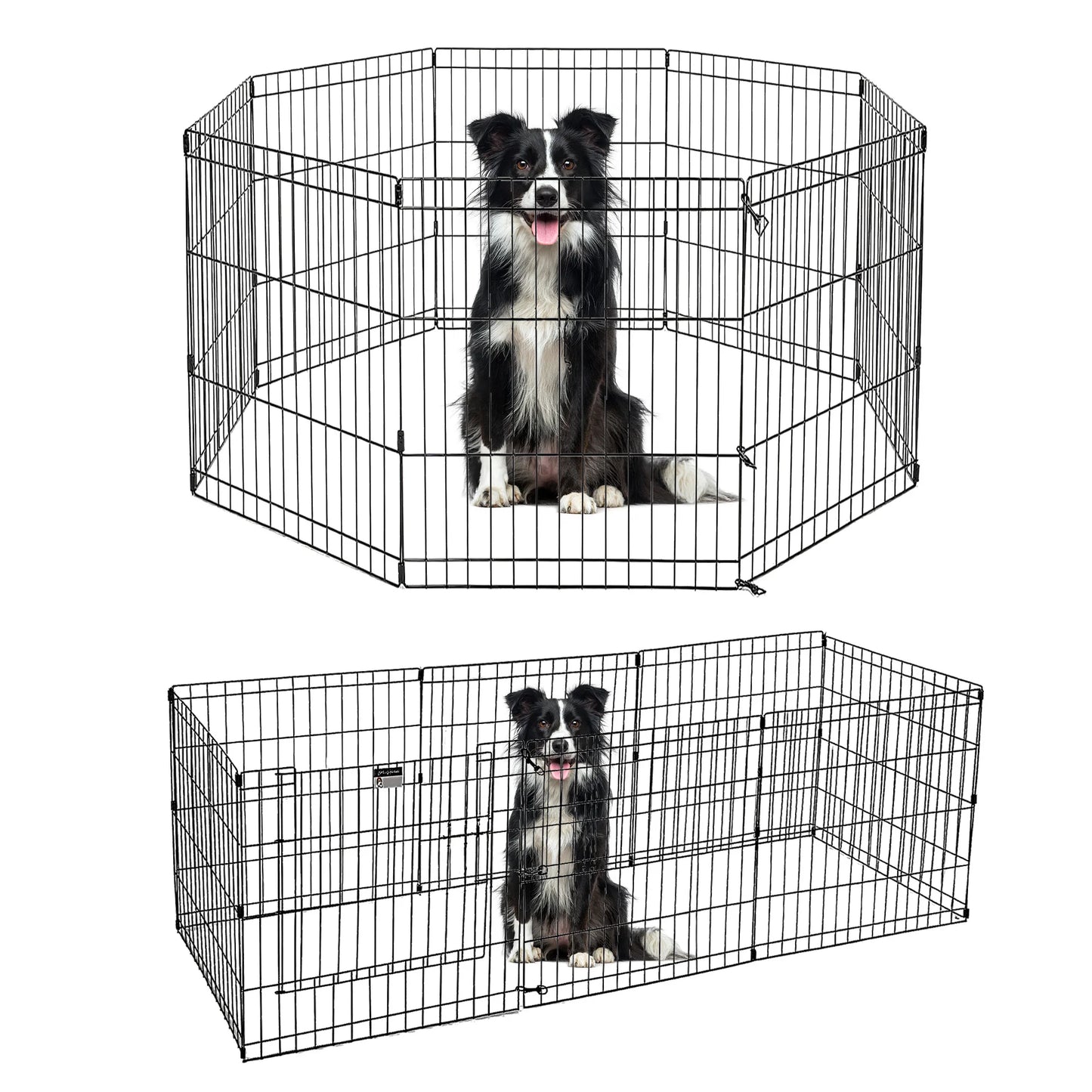 Foldable Metal Dog Playpen Indoor Outdoor Easy Assembly