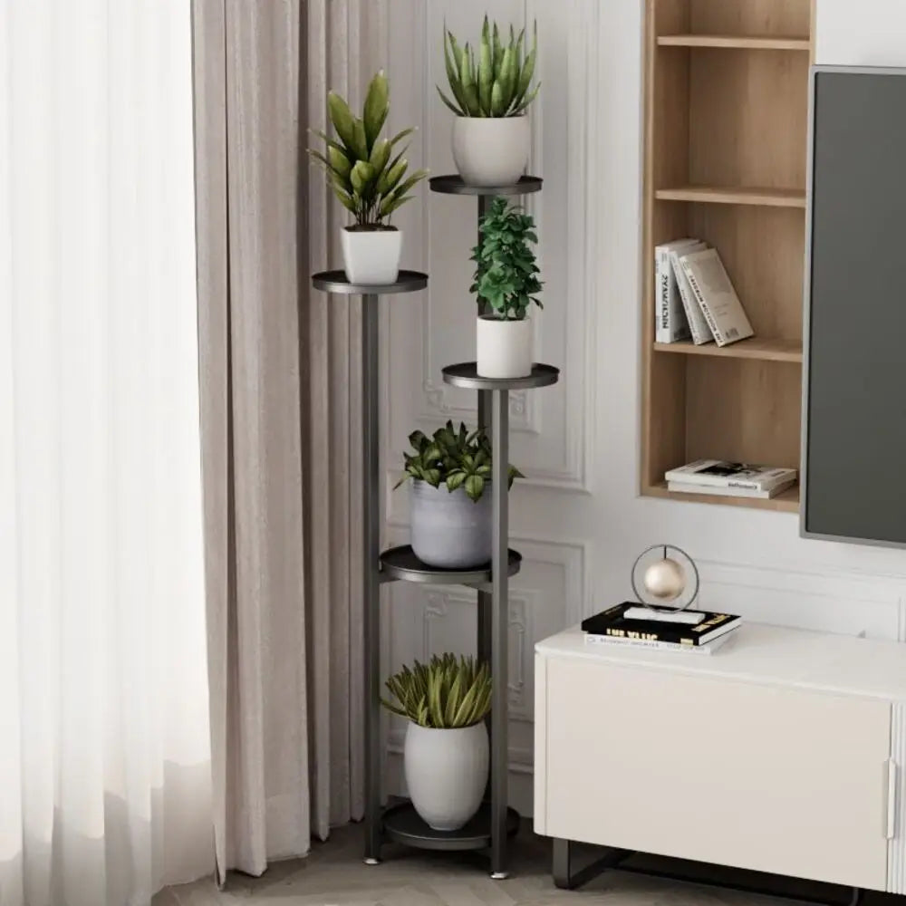 Tiered Plant Stand Indoor 5 Tier Metal Corner Planter With Anti Slip Feet By TWISTER.CK For Home Office Decor