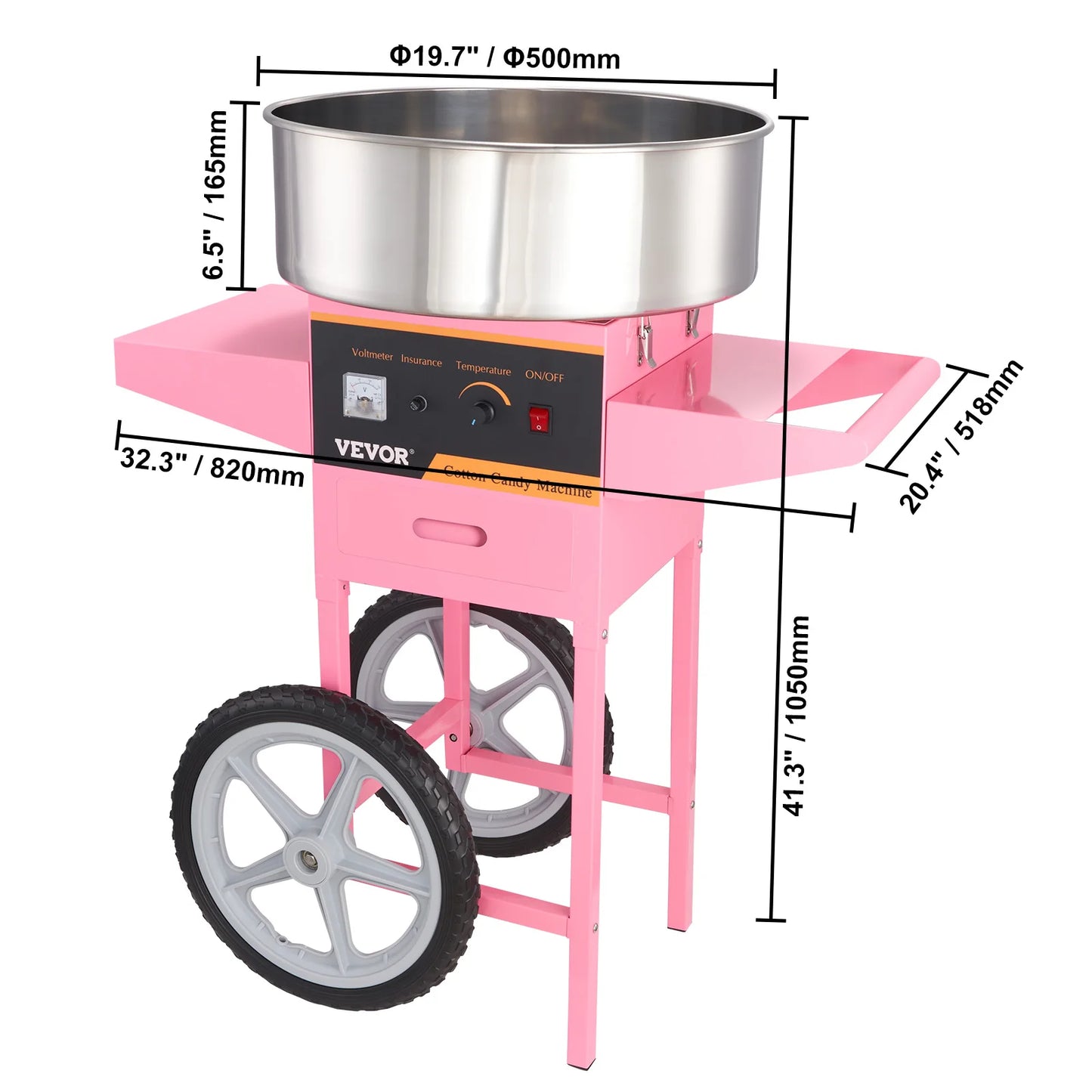 SucceBuy Electric Cotton Candy Machine Commercial Floss Maker Stainless Steel Bowl 2oz Capacity for Birthday Parties
