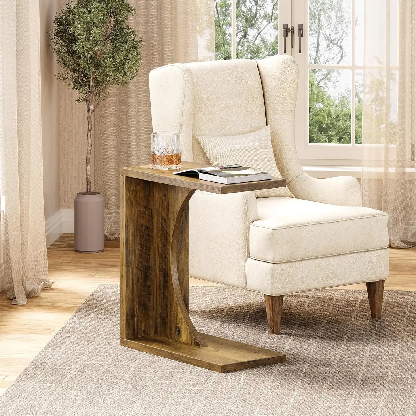 Little Tree C Shaped End Table For Sofa Living Room