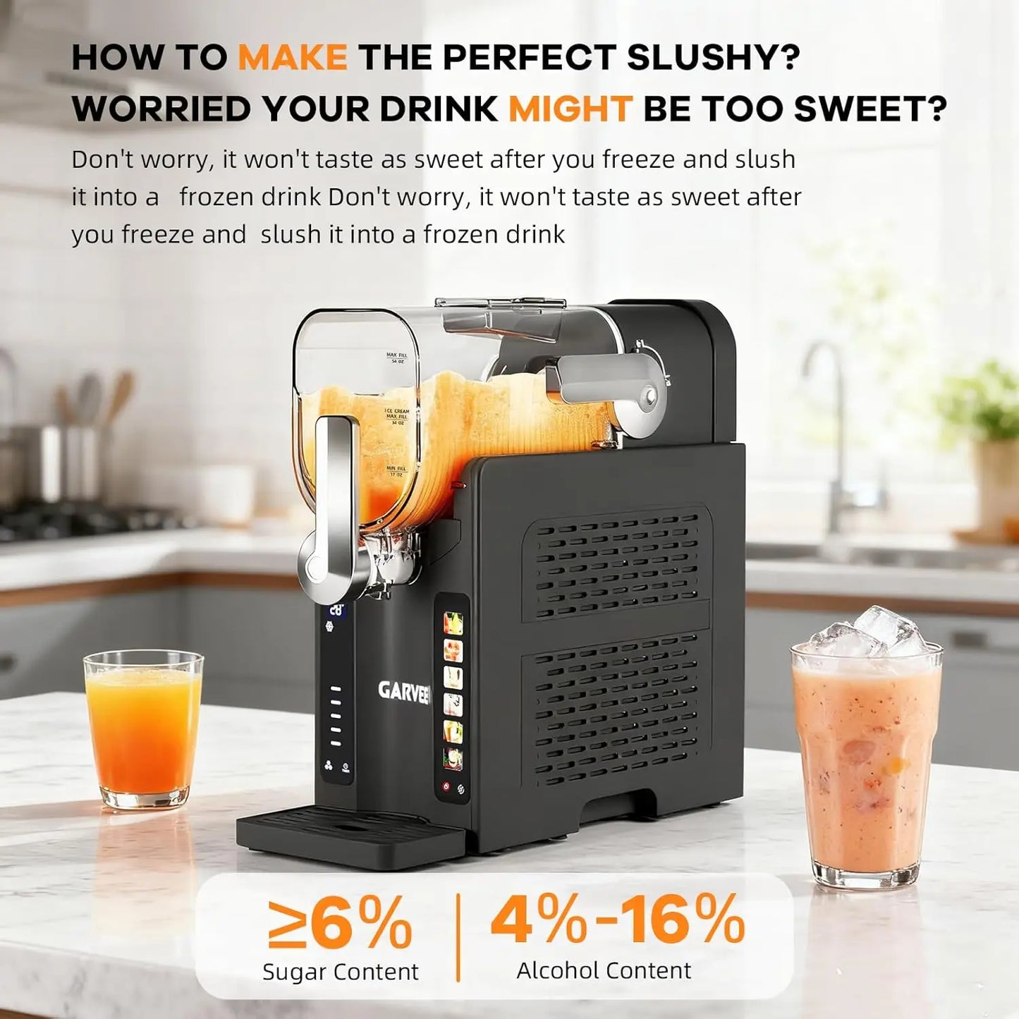 Acekool Slushie Machine for Home No Ice Needed LED Display