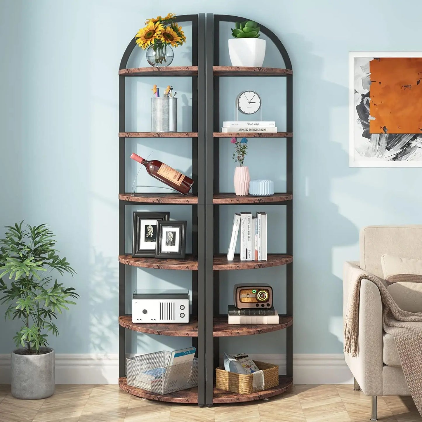 Little Tree 6 Tier Corner Shelf For Living Room Office