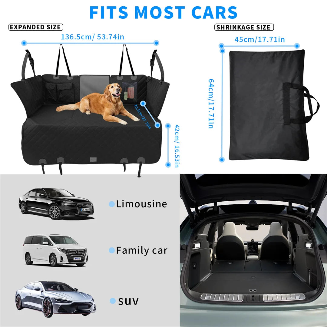 BINGOPAW Waterproof Dog Car Seat Cover Extender Hammock For Back Seat Scratch Proof For Dog Owners