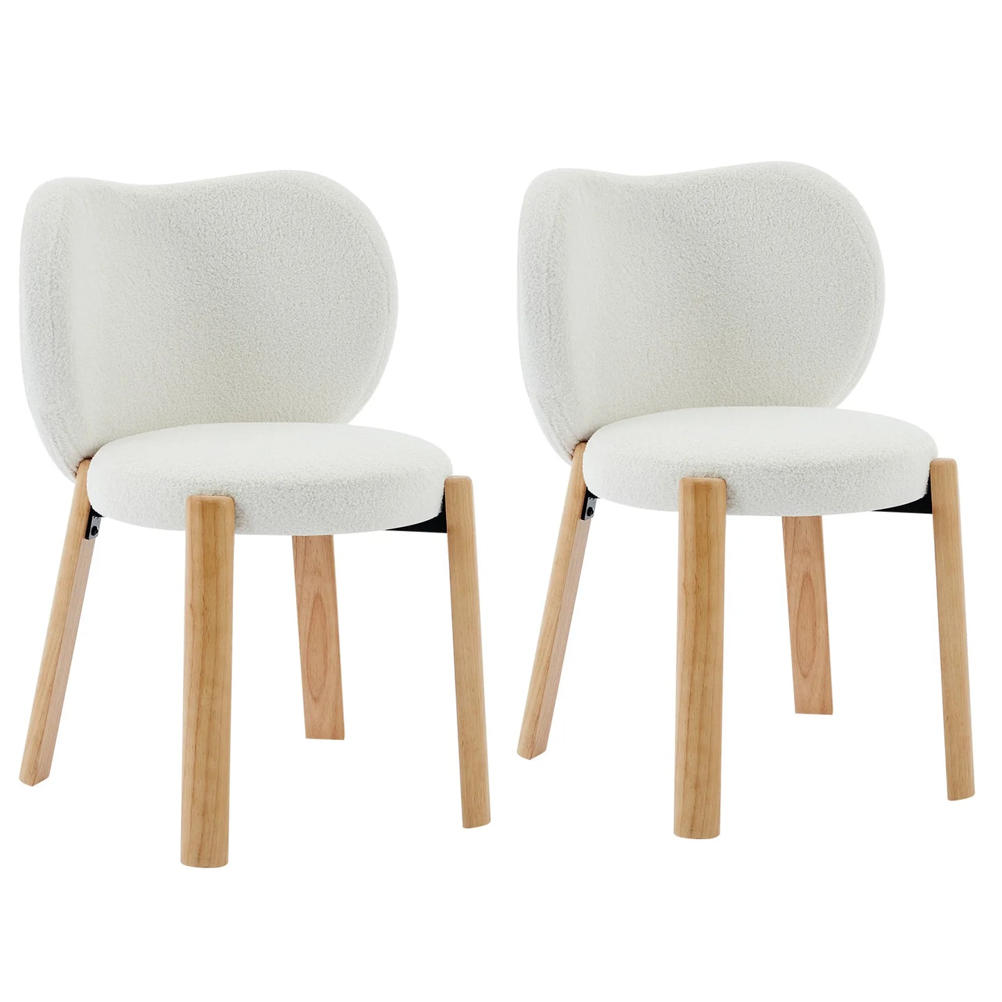 HiMISSC Premium Mid Century Modern Lounge Chairs With Beech Wood Frame And Padded Heart Back For Living Room And Bedroom