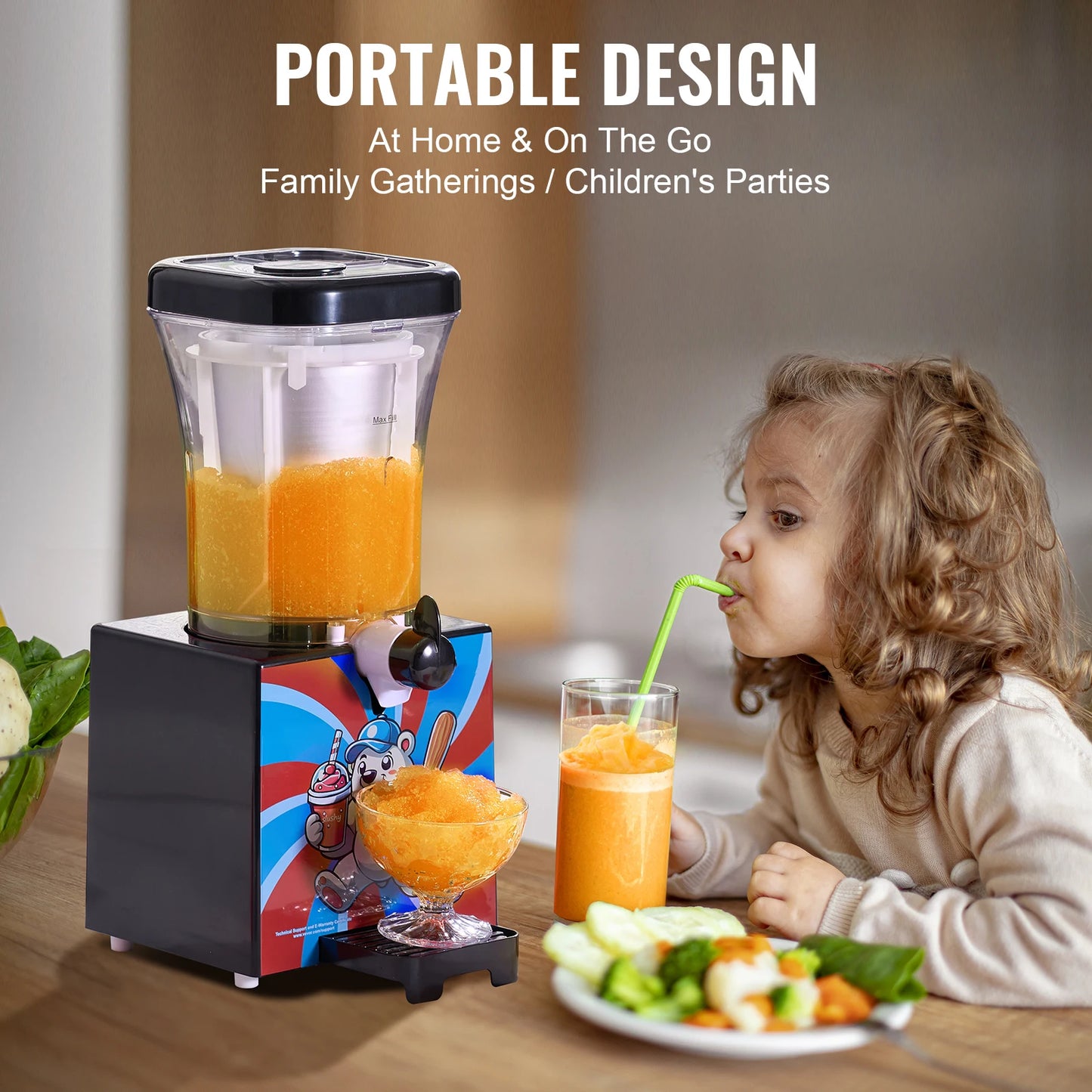 SucceBuy Slushy Machine For Home Use 34oz Frozen Drink Maker With Food Grade Materials Ideal For Kids Parties