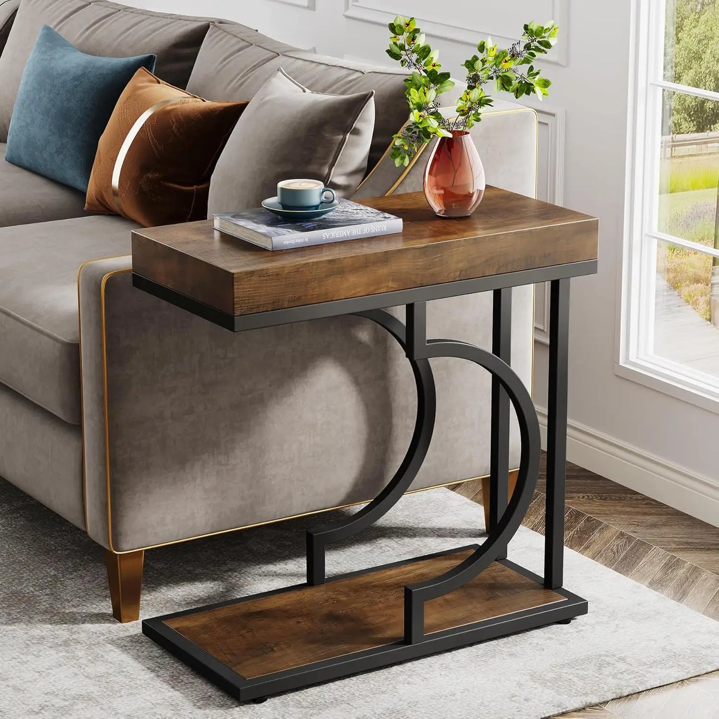 Little Tree C Shaped End Table Modern Bedside Sofa Table