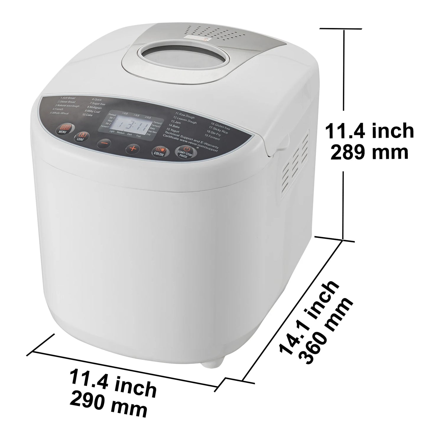 SucceBuy Bread Maker 3 Lb 15 In 1 Automatic Dough Machine With Nonstick Ceramic Pan Gluten Free Setting For Home Bakers