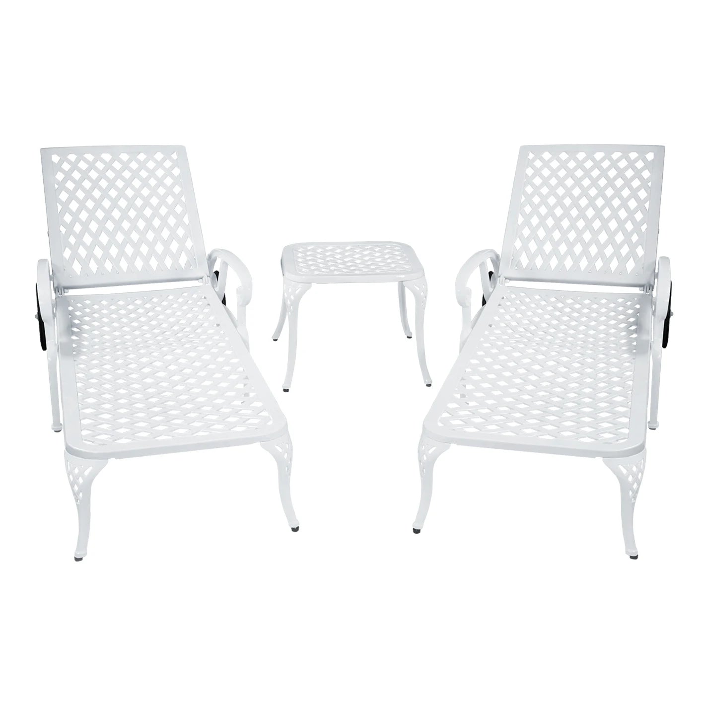 TWISTER.CK Cast Aluminum Lounge Chair Adjustable Reclining Backrest And Wheels