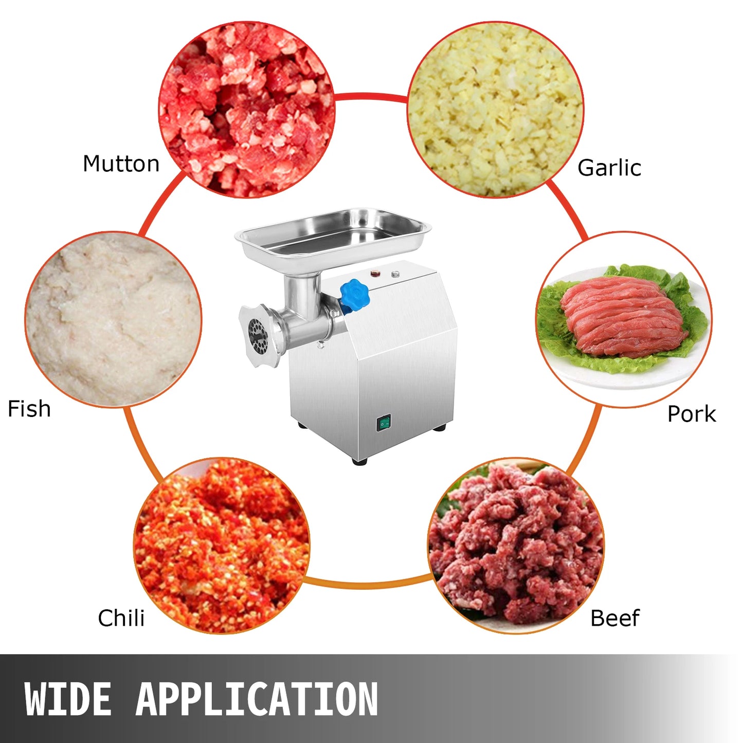SucceBuy 1100W Electric Meat Mincer Grinder 250 Kg Per Hour for Commercial Kitchens Sausage Making Easy Clean