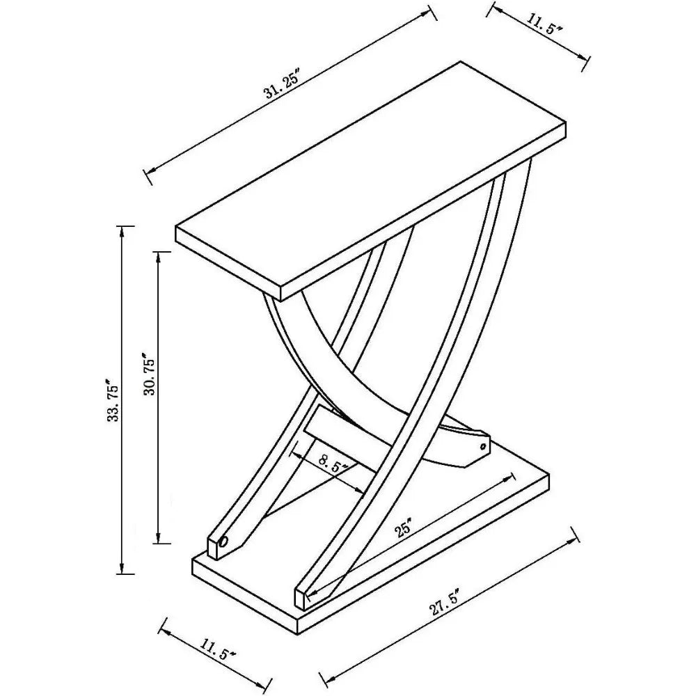 Console Table With Curved Intersecting Legs