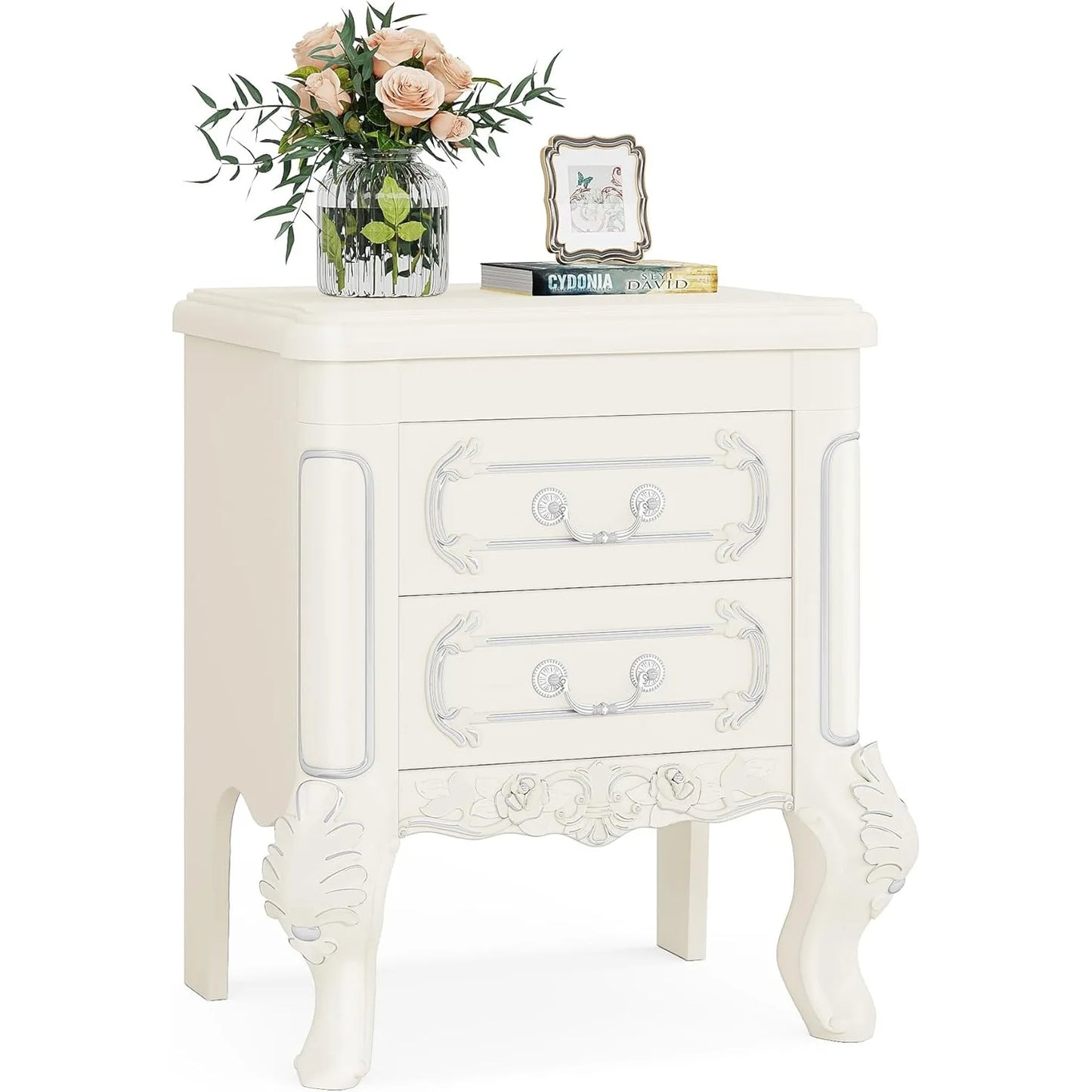 Little Tree Nightstand With Two Drawers Bedside Table