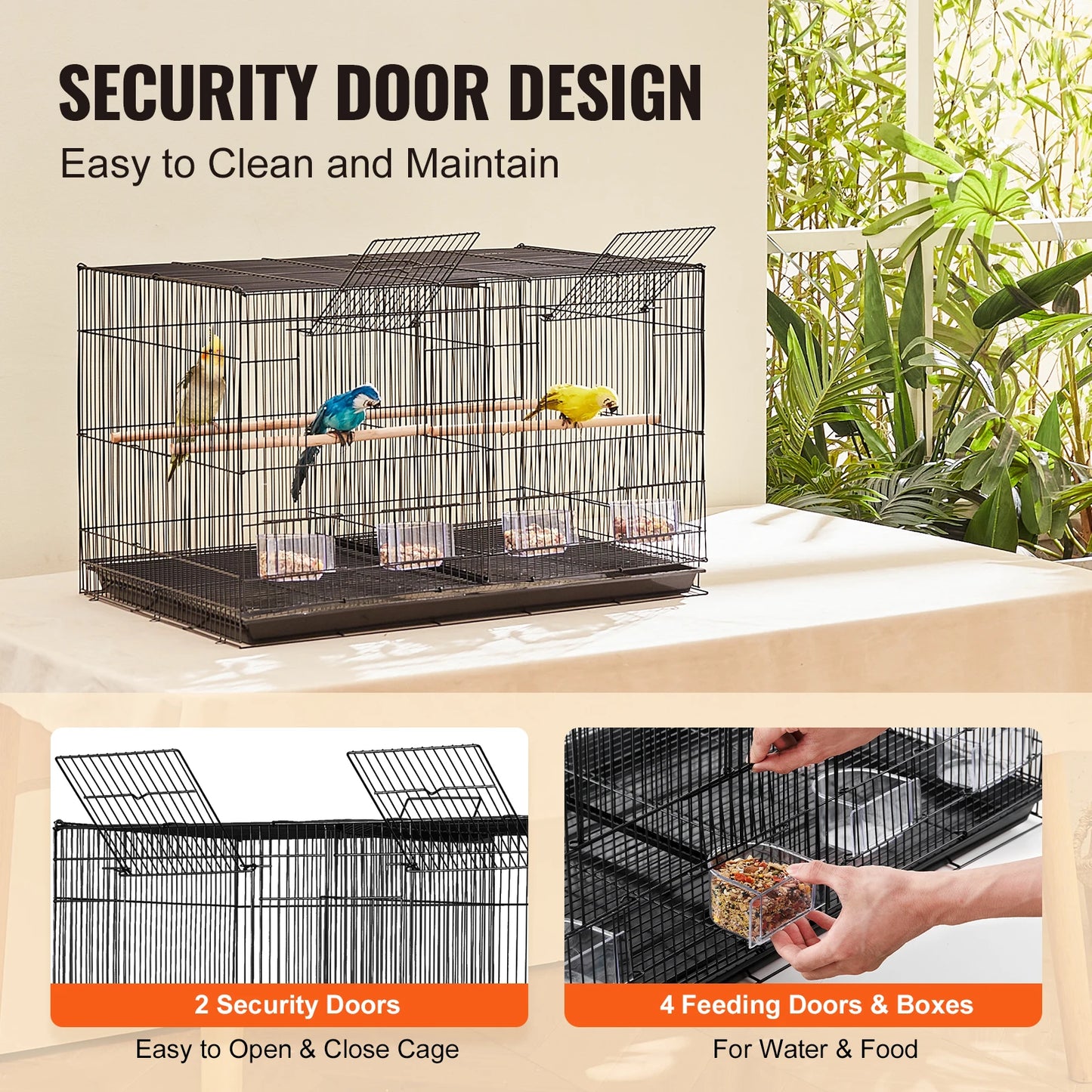 SucceBuy Flight Bird Cage With Divider And Handle Travel Cage