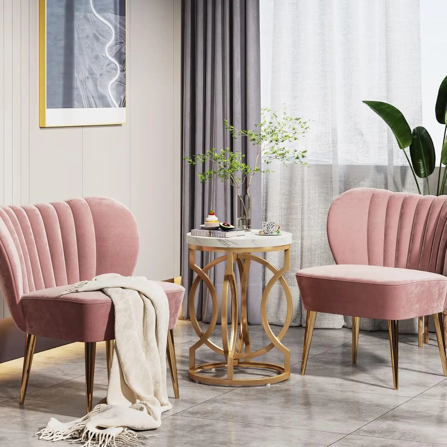 Little Tree Round End Table Multifunctional Accent Side Table
