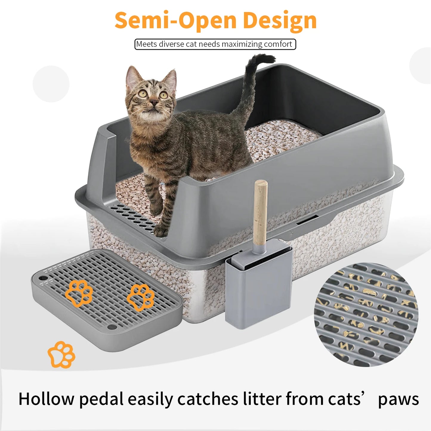 Stainless Steel Enclosed Cat Litter Box With Lid High Walls