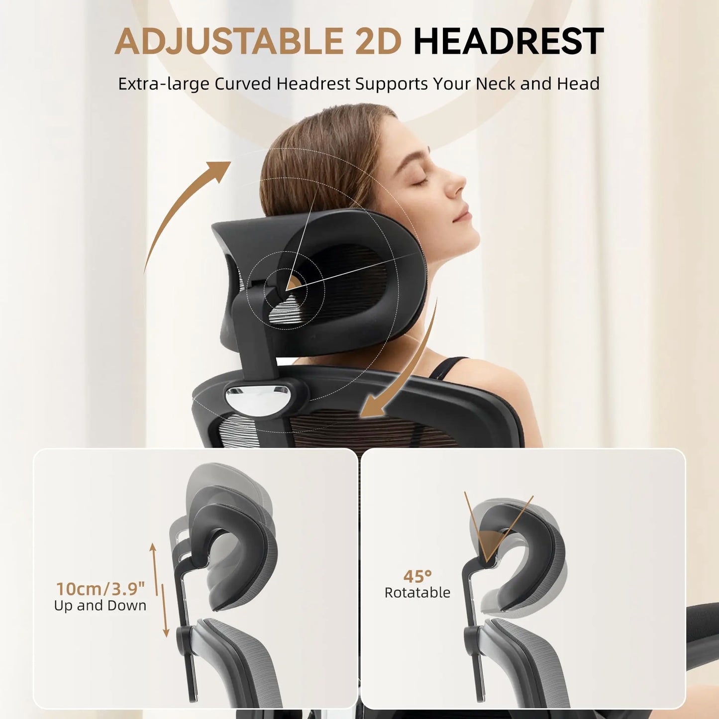 HiMISSE Ergonomic High Back Mesh Chair With Adjustable Headrest
