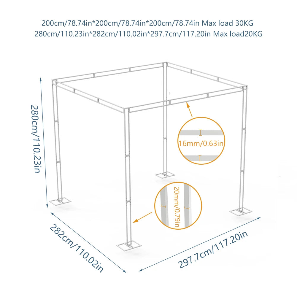 Heavy Duty Wedding Backdrop Stand For Outdoor Chuppah Four Post