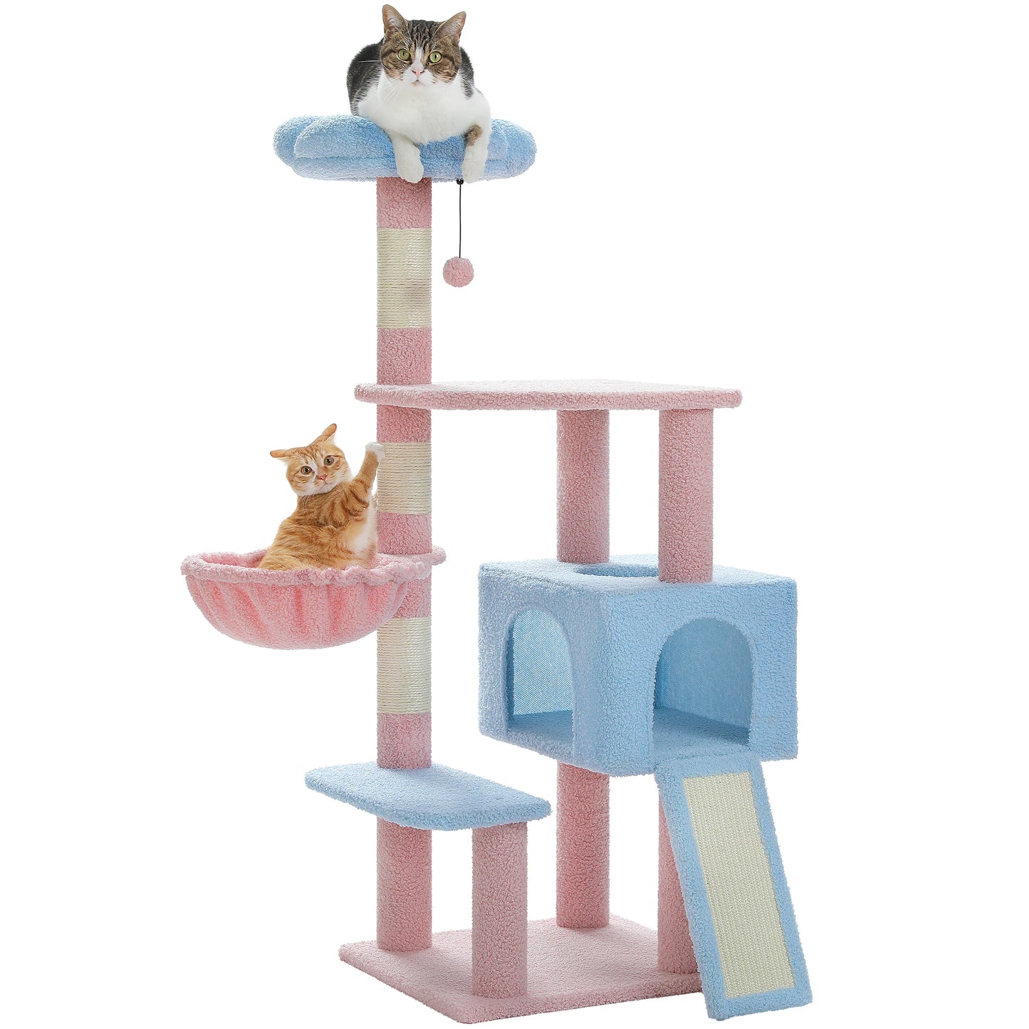 PAWZ Road Flower Cat Tree Multi Level Tower With Sisal Scratching Posts For Indoor Small And Medium Cats Top Perch