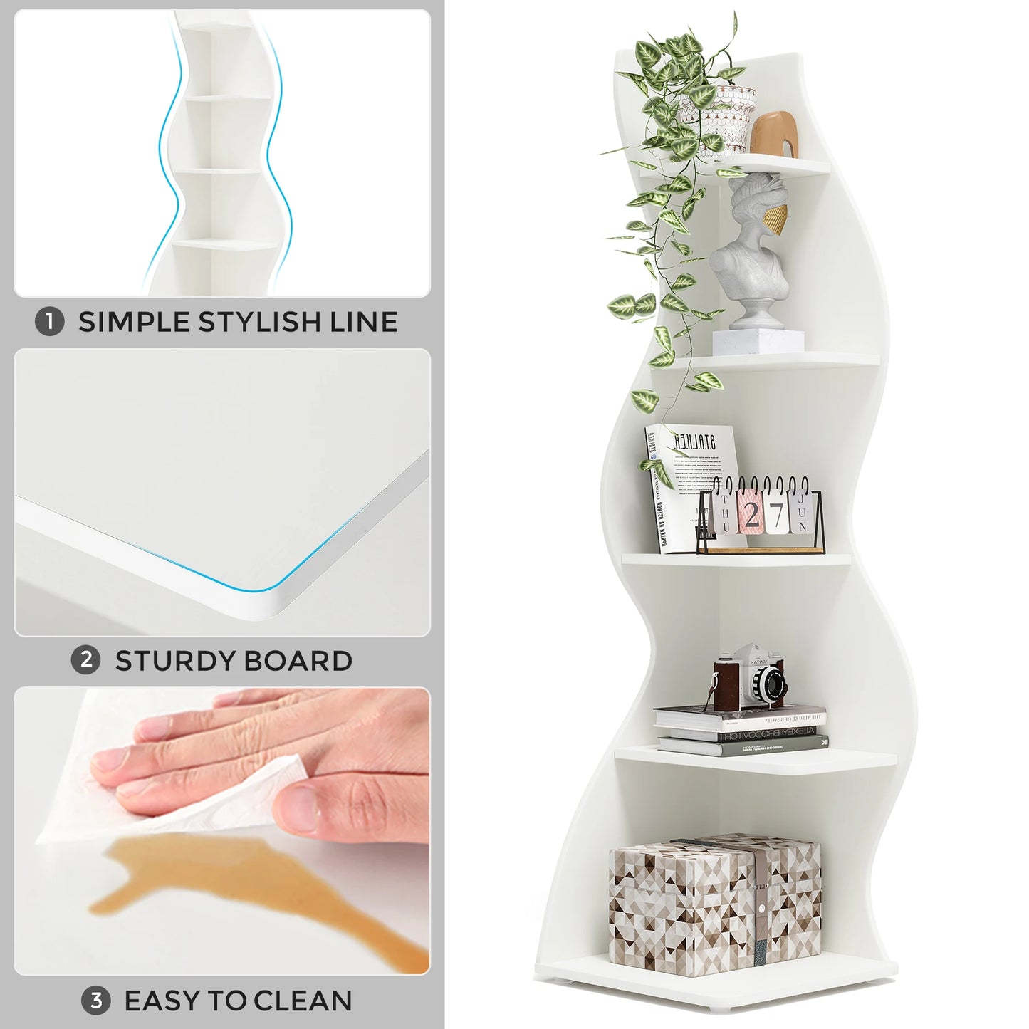 Little Tree Corner Shelf Modern Wall Bookshelf Plant Stand