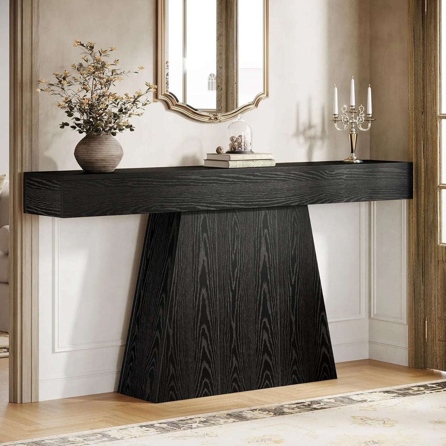 LITTLE TREE Farmhouse Console Table For Entryway And Hallway