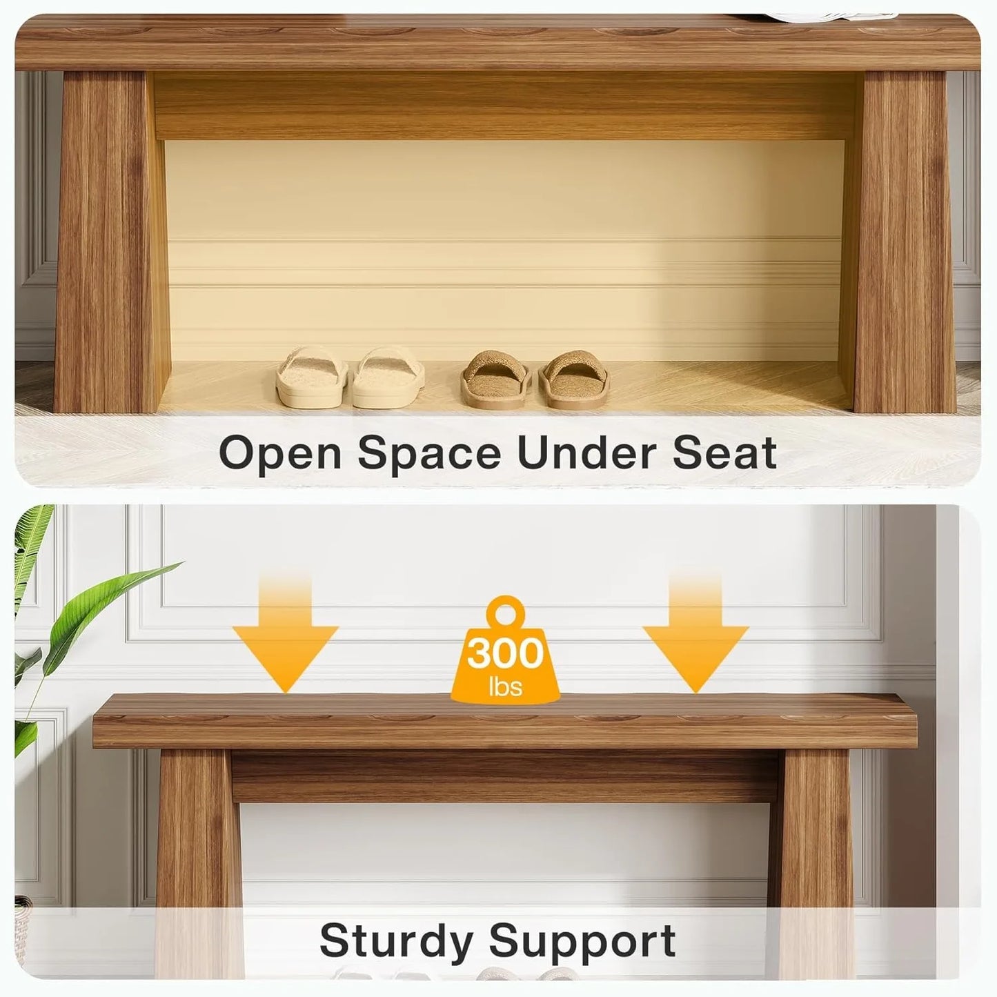 Little Tree Wooden Entryway Bench for Hallway and Living Spaces