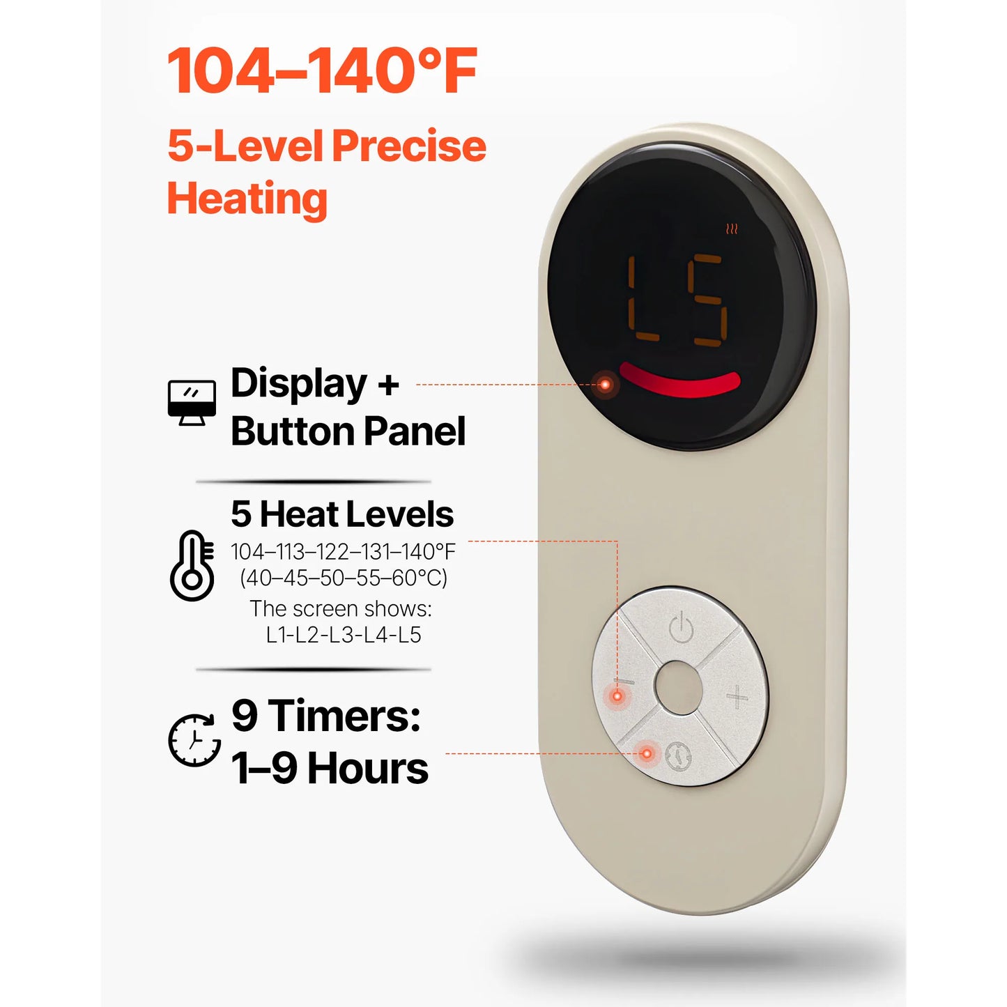 SucceBuy Under Desk Space Heater Rollable Foot Warmer With Remote 9 Level Timer Quiet Portable Home Office