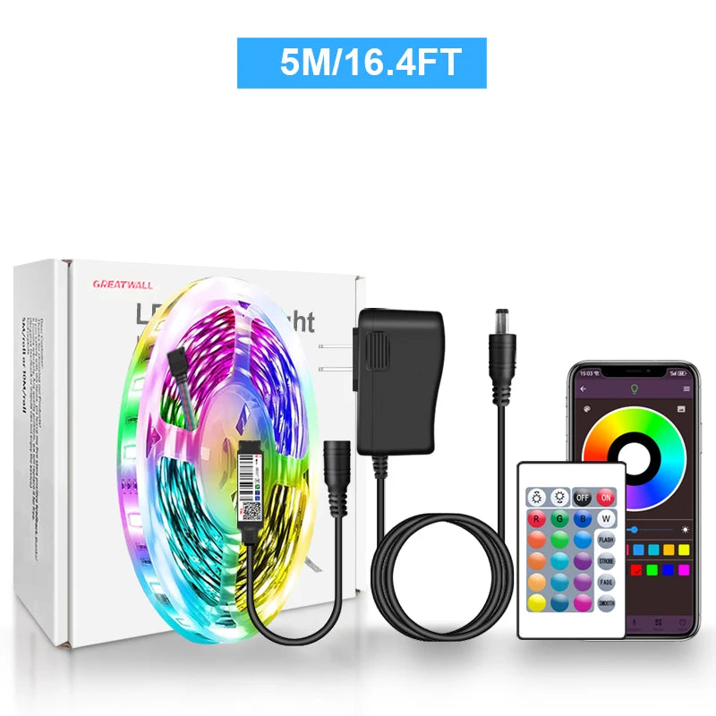 RGB LED Strip Lights 5050 With Bluetooth App Control 12V