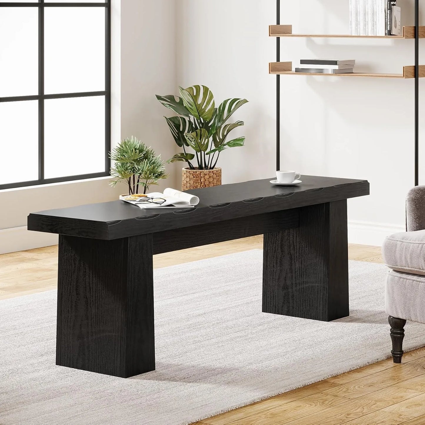 Little Tree Wooden Entryway Bench for Hallway and Living Spaces