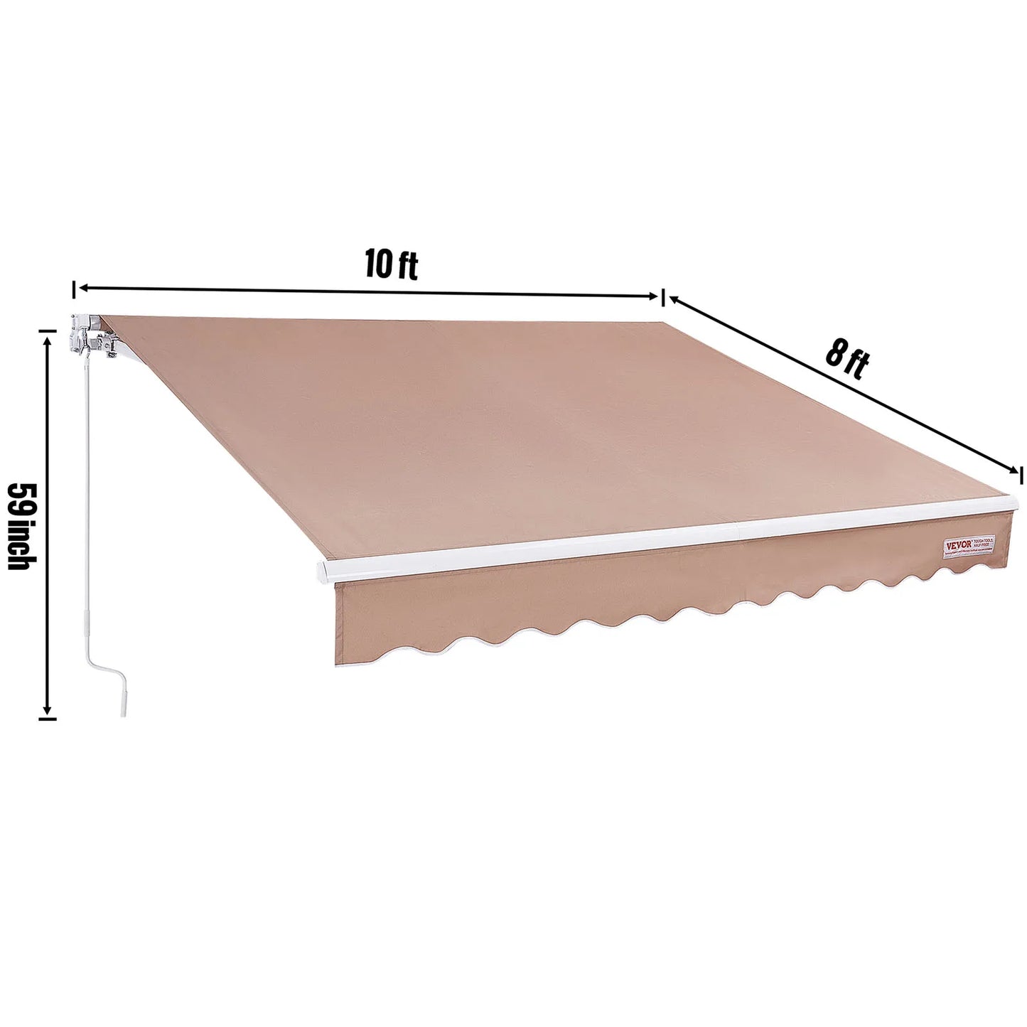 SucceBuy Manual Retractable Awning Outdoor Sun Shade Water Resistant Polyester