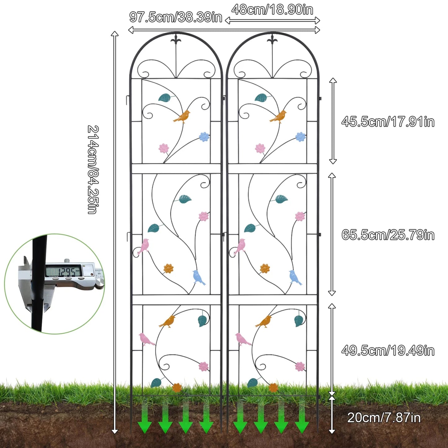 Garden Trellis For Climbing Plants Rustproof Metal Support Frame