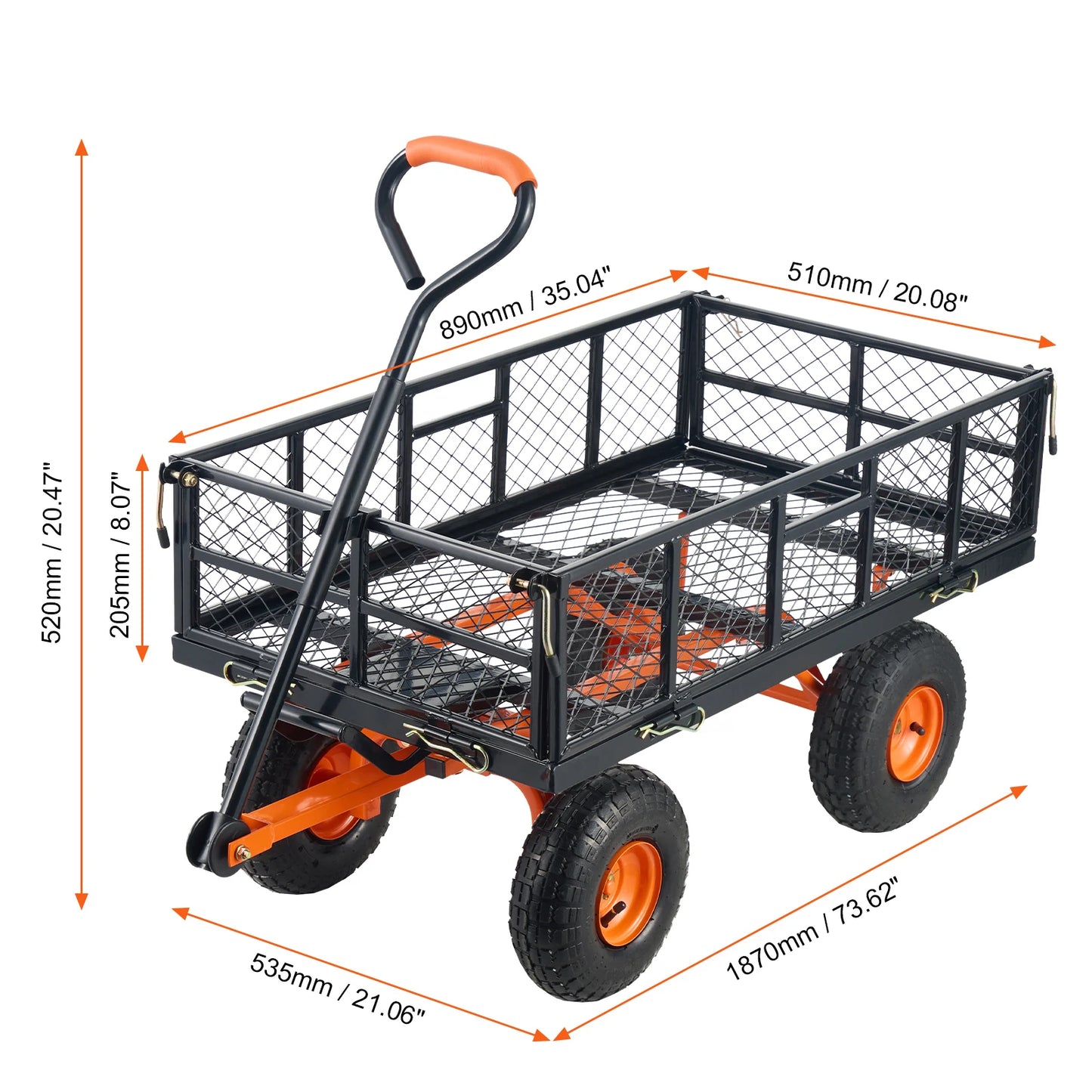 SucceBuy Garden Cart Sturdy Utility Wagon 400 To 880 Lbs