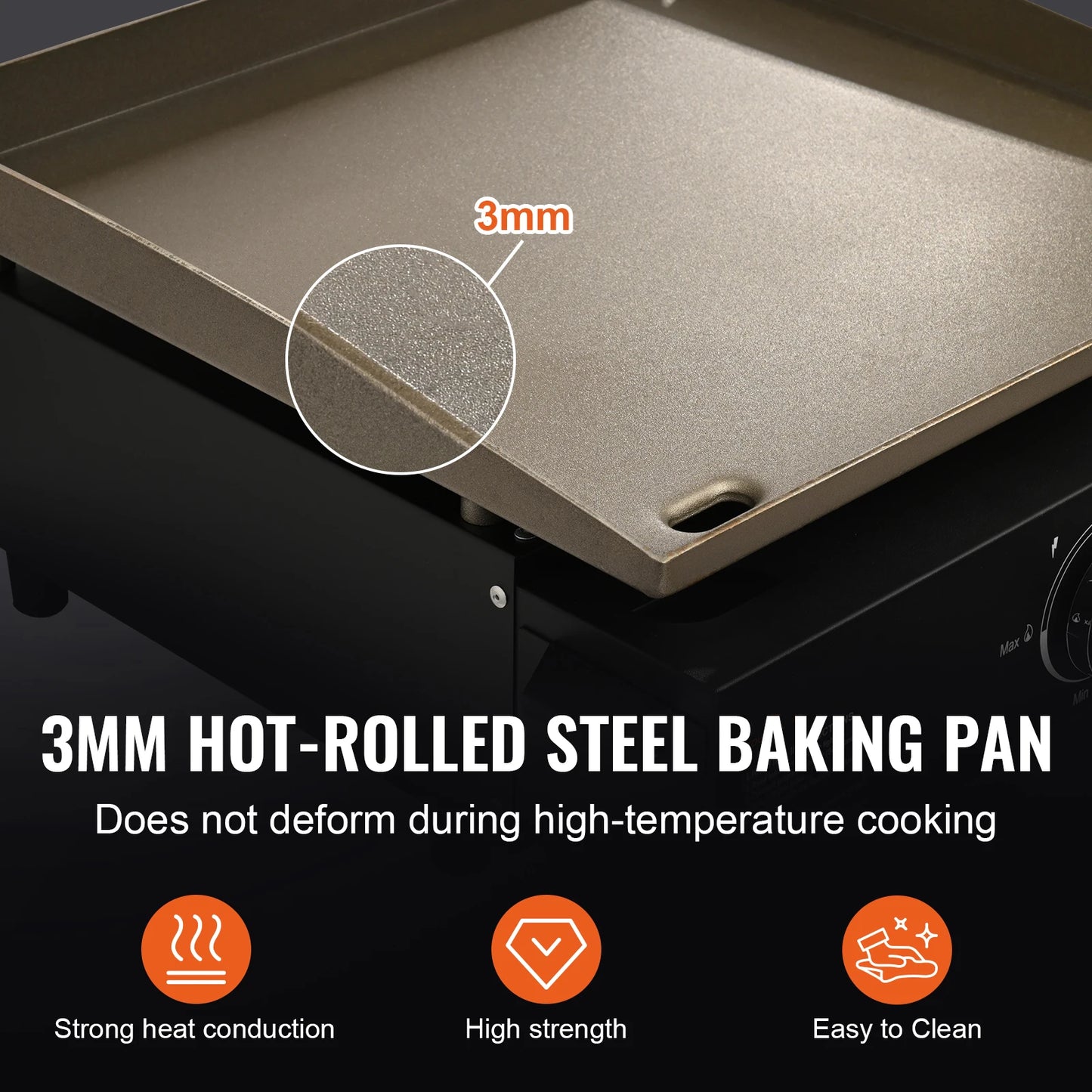 SucceBuy Propane Gas Tabletop Griddle 18 To 24 Inches Nonstick Carbon Steel Portable BBQ For Camping