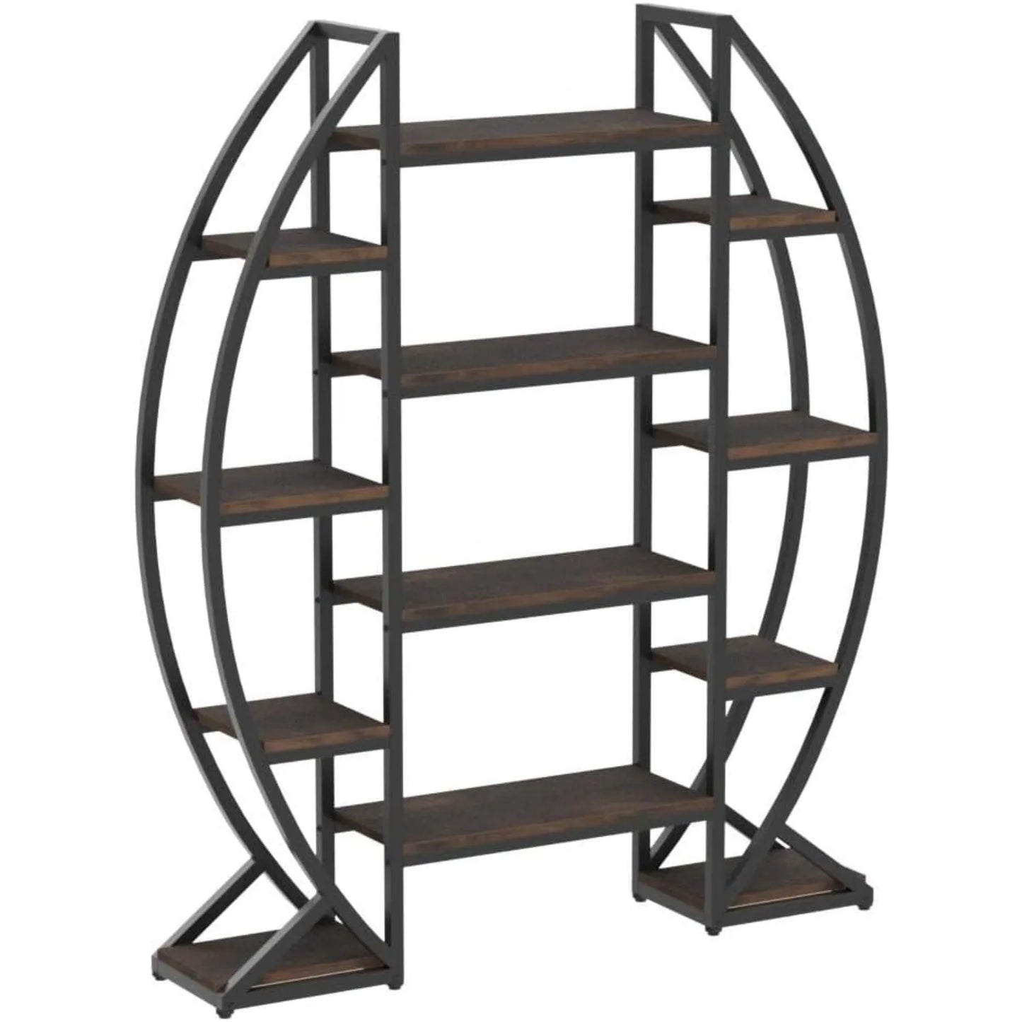 Little Tree Oval Bookshelf Etagere Display Shelves for Living Room