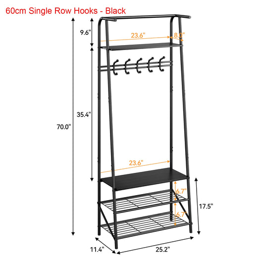 TWISTER.CK 4-In-1 Coat Rack Shoe Bench Hall Tree Entryway Organizer