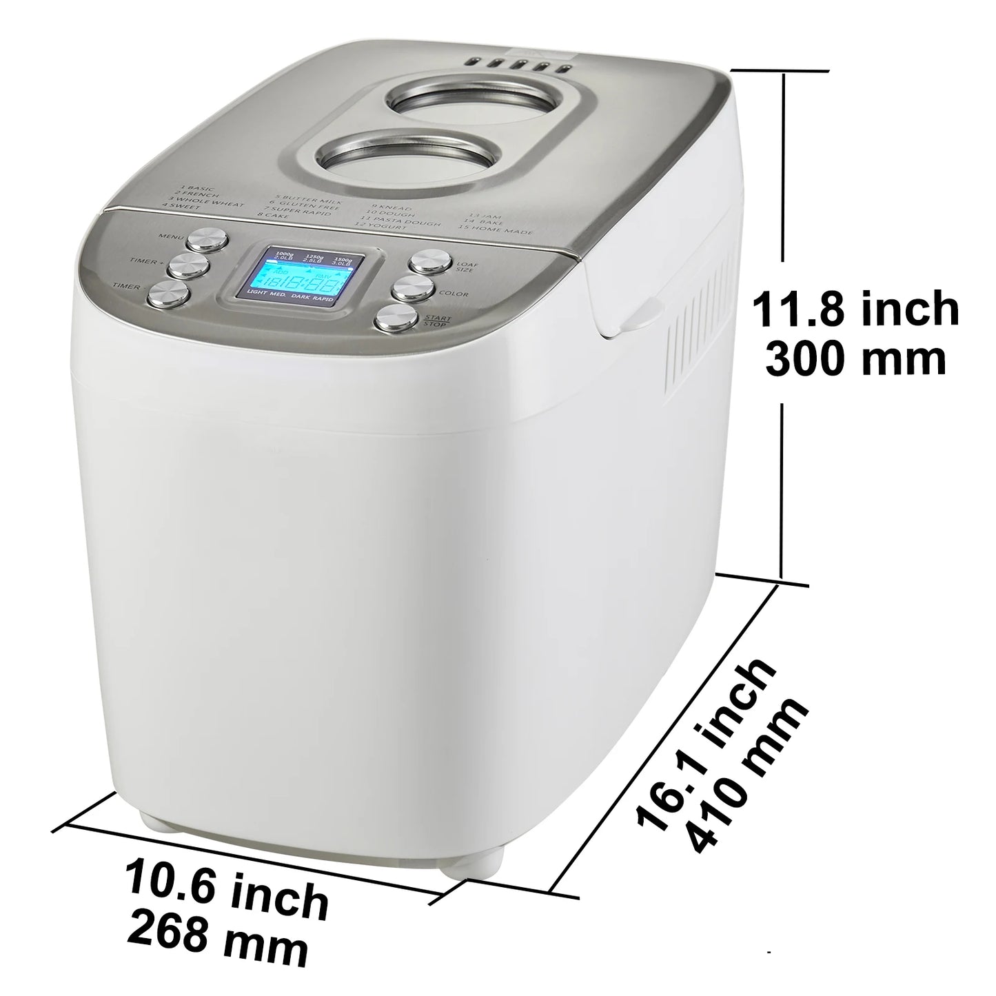 SucceBuy Bread Maker 3 Lb 15 In 1 Automatic Dough Machine With Nonstick Ceramic Pan Gluten Free Setting For Home Bakers