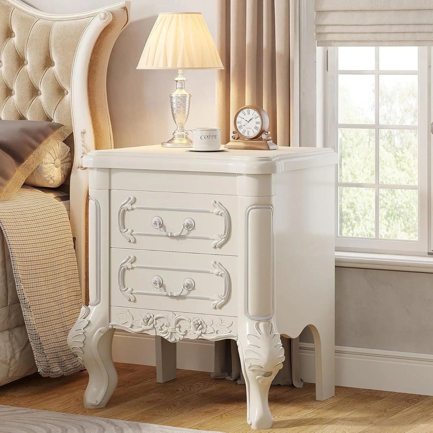 Little Tree Nightstand With Two Drawers Bedside Table