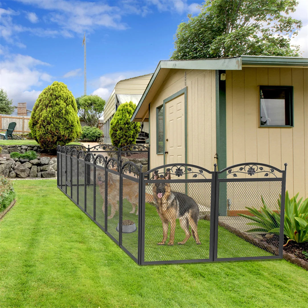 Bingopaw 8 Panels DIY Heavy Duty Dog Playpen Outdoor Indoor Metal Fence With Waterproof Whelping Pad For Training