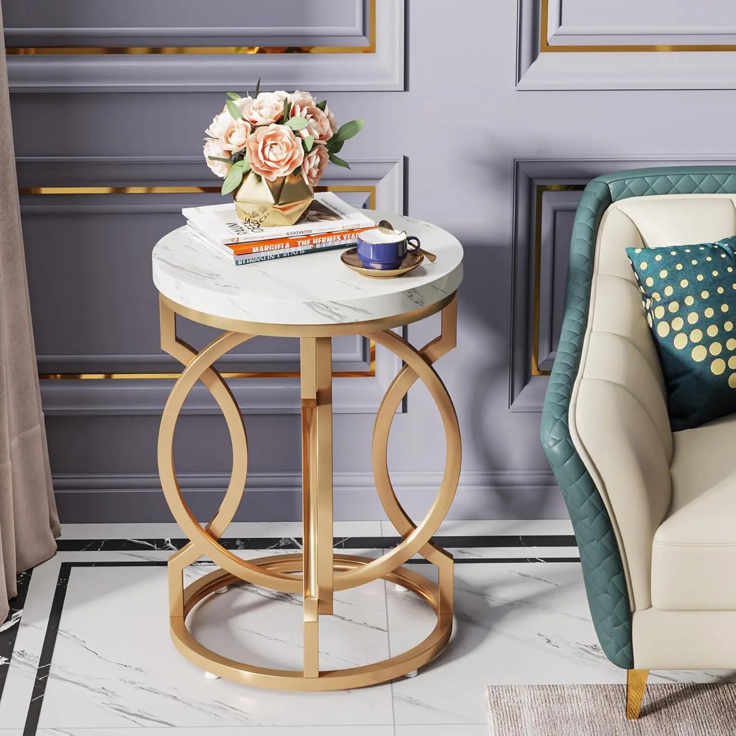 Little Tree Round End Table Multifunctional Accent Side Table