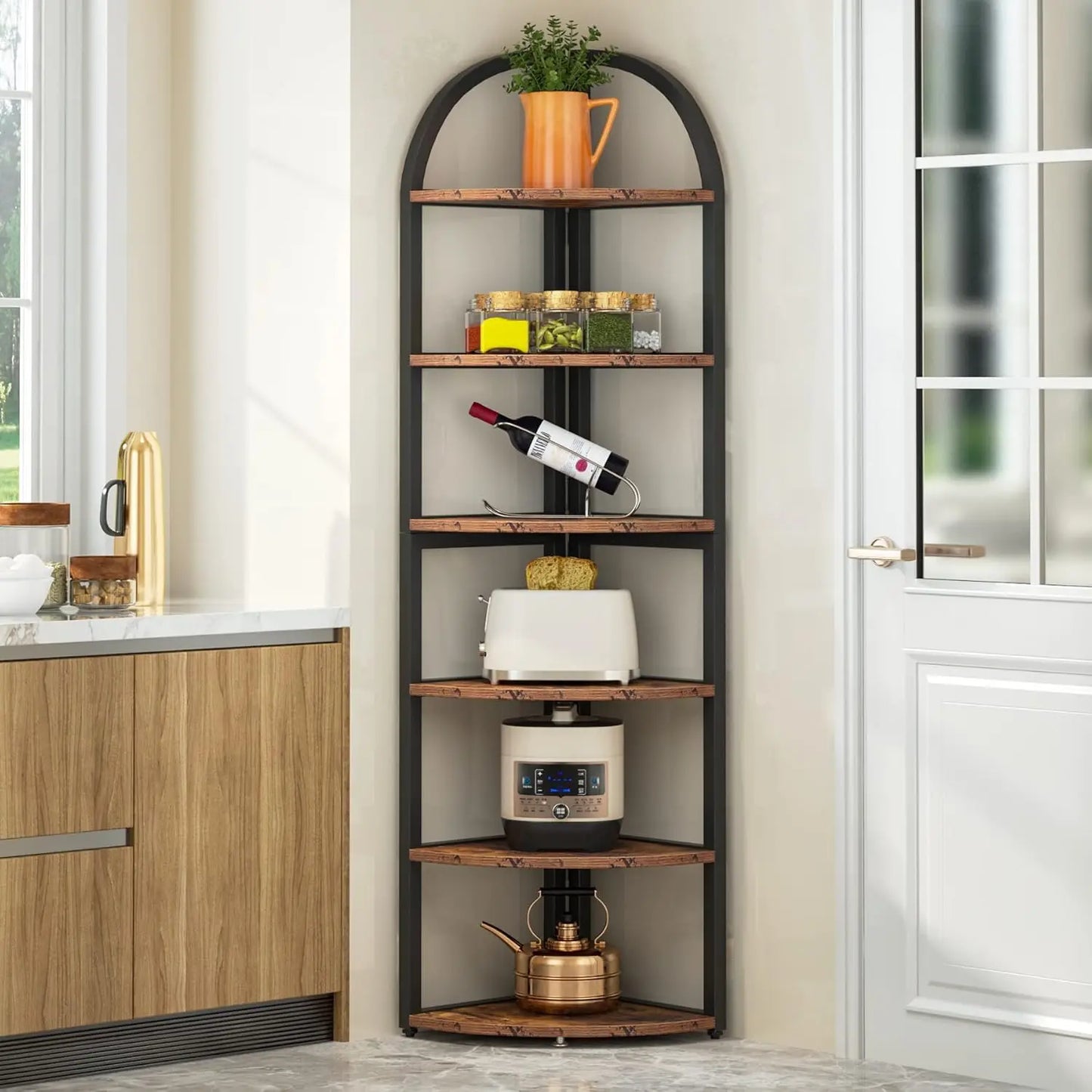 Little Tree 6 Tier Corner Shelf For Living Room Office