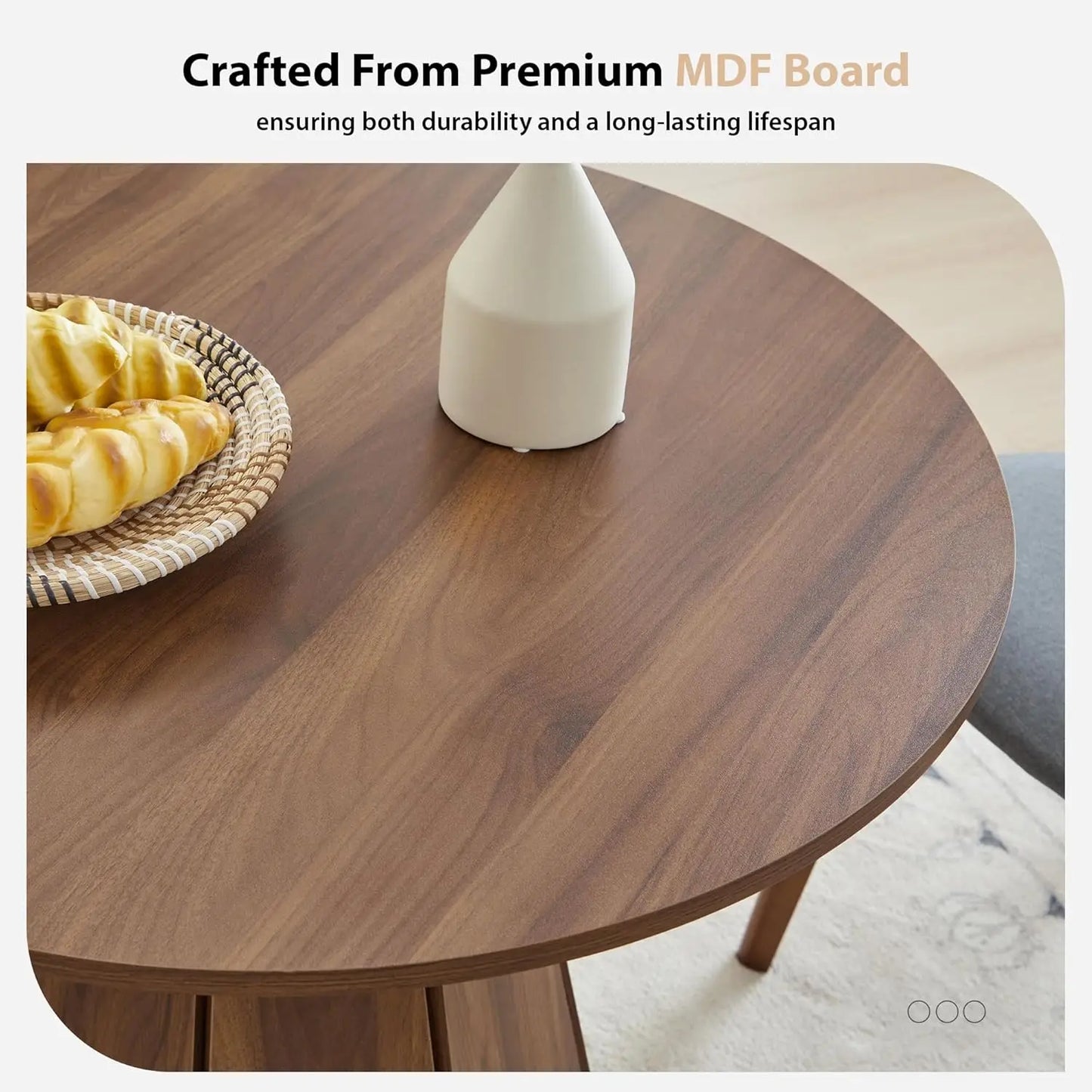 Contemporary Round Dining Table For Compact Living Spaces Seats 2-4