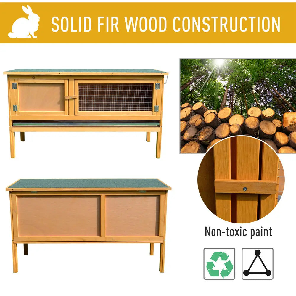 Raised Weather Resistant Outdoor Wood Hutch For Small Animals