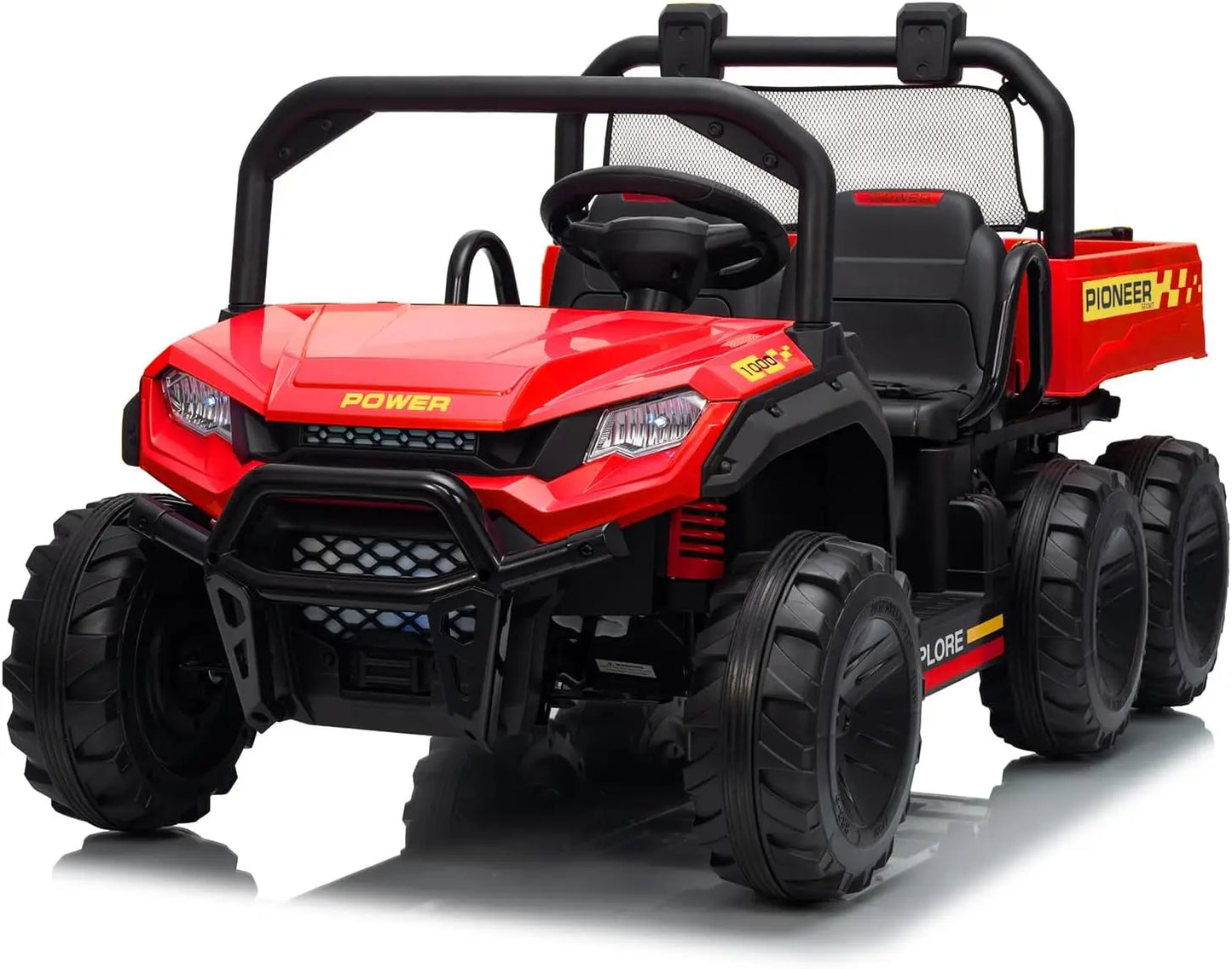 Powerful 24V 4WD Dual Seater Ride On Dump Truck With Remote Dump Bed Music For Boys And Girls