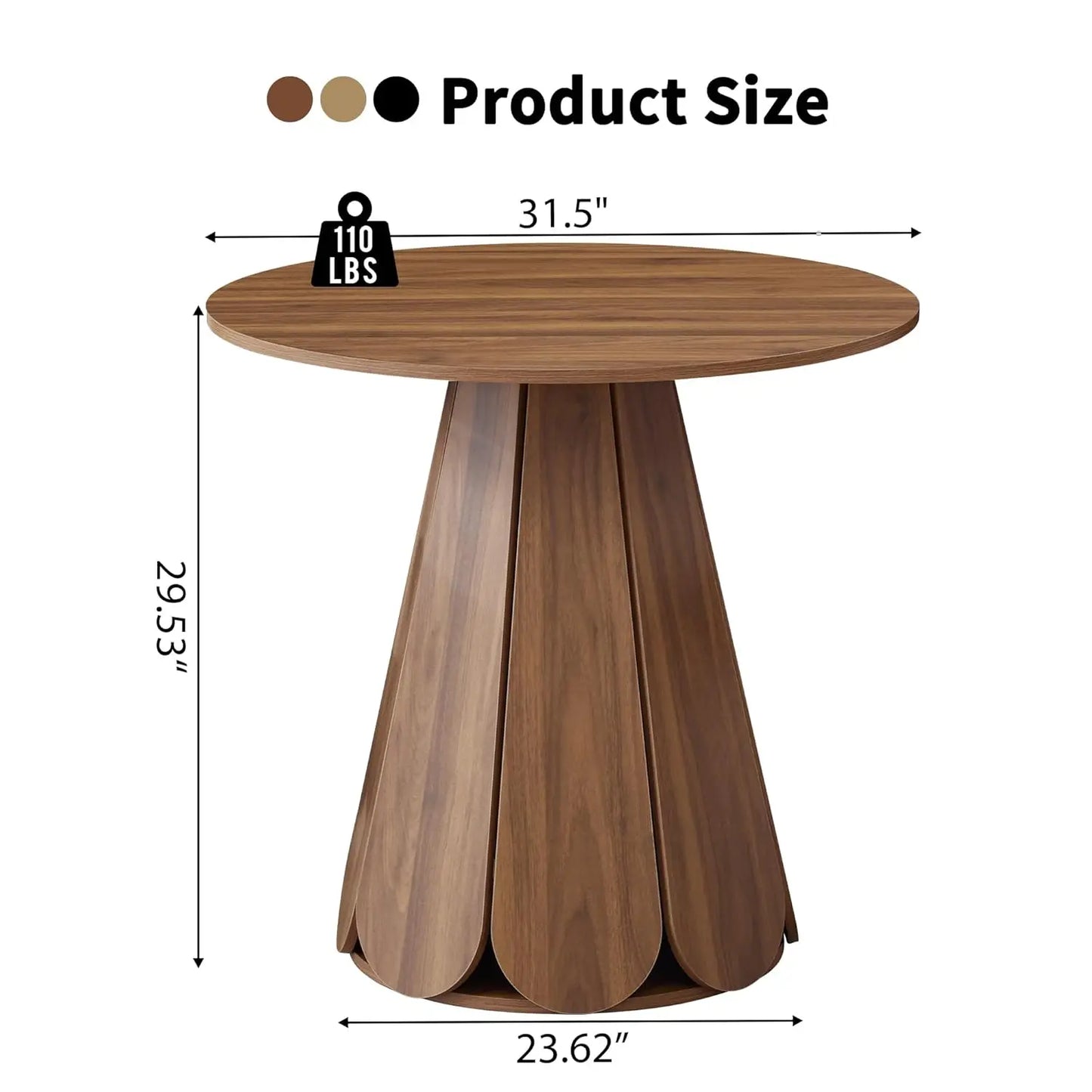 Contemporary Round Dining Table For Compact Living Spaces Seats 2-4