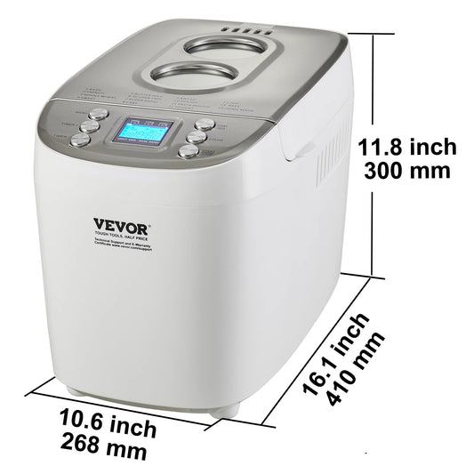SucceBuy 3 Lb Bread Maker 15-In-1 Automatic Dough Machine With Nonstick Ceramic Pan Gluten Free Setting For Home Bakers