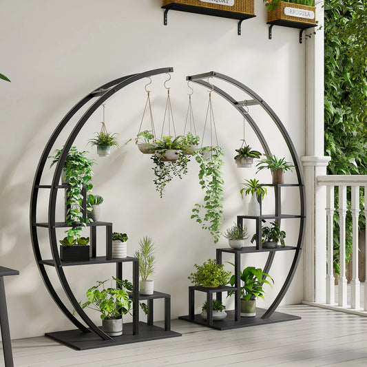 TWISTER.CK 5 Tier Metal Plant Stand Indoor Pack Of 2