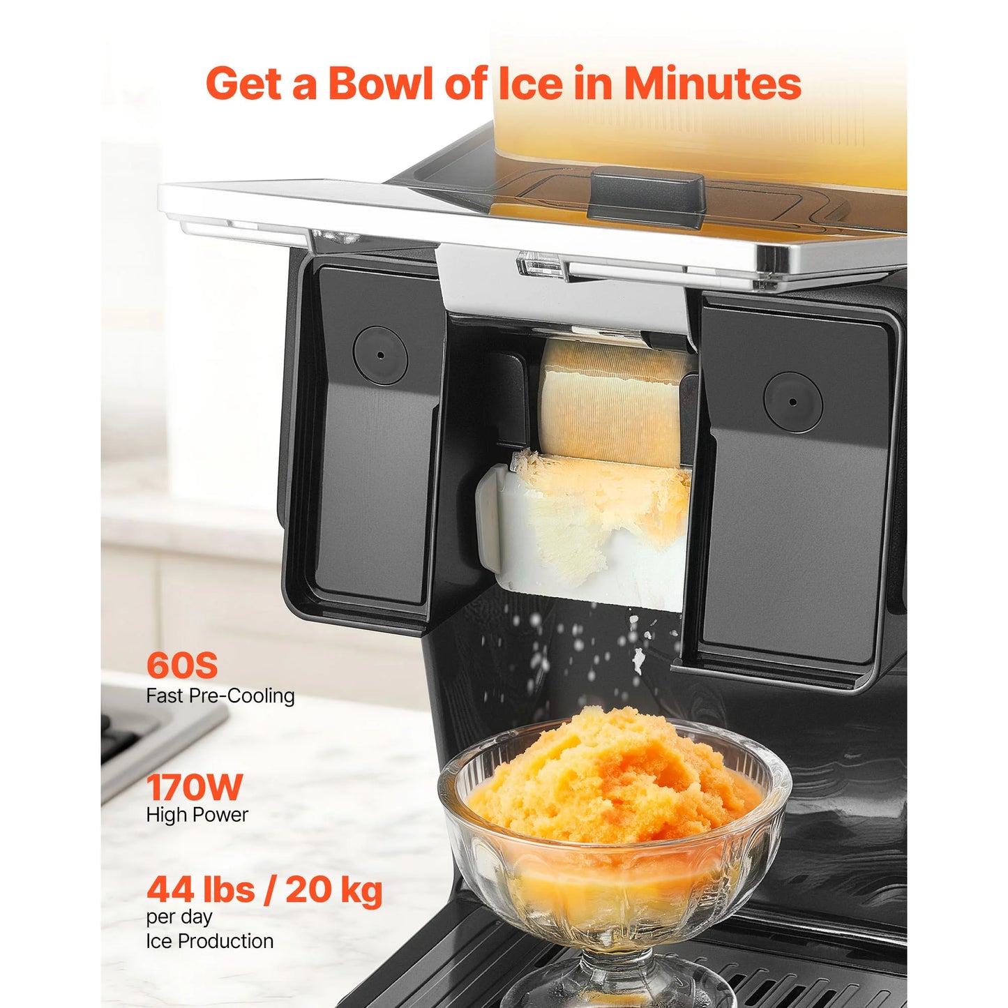 SucceBuy Snowflake Ice Machine With Stainless Steel Blade Tank