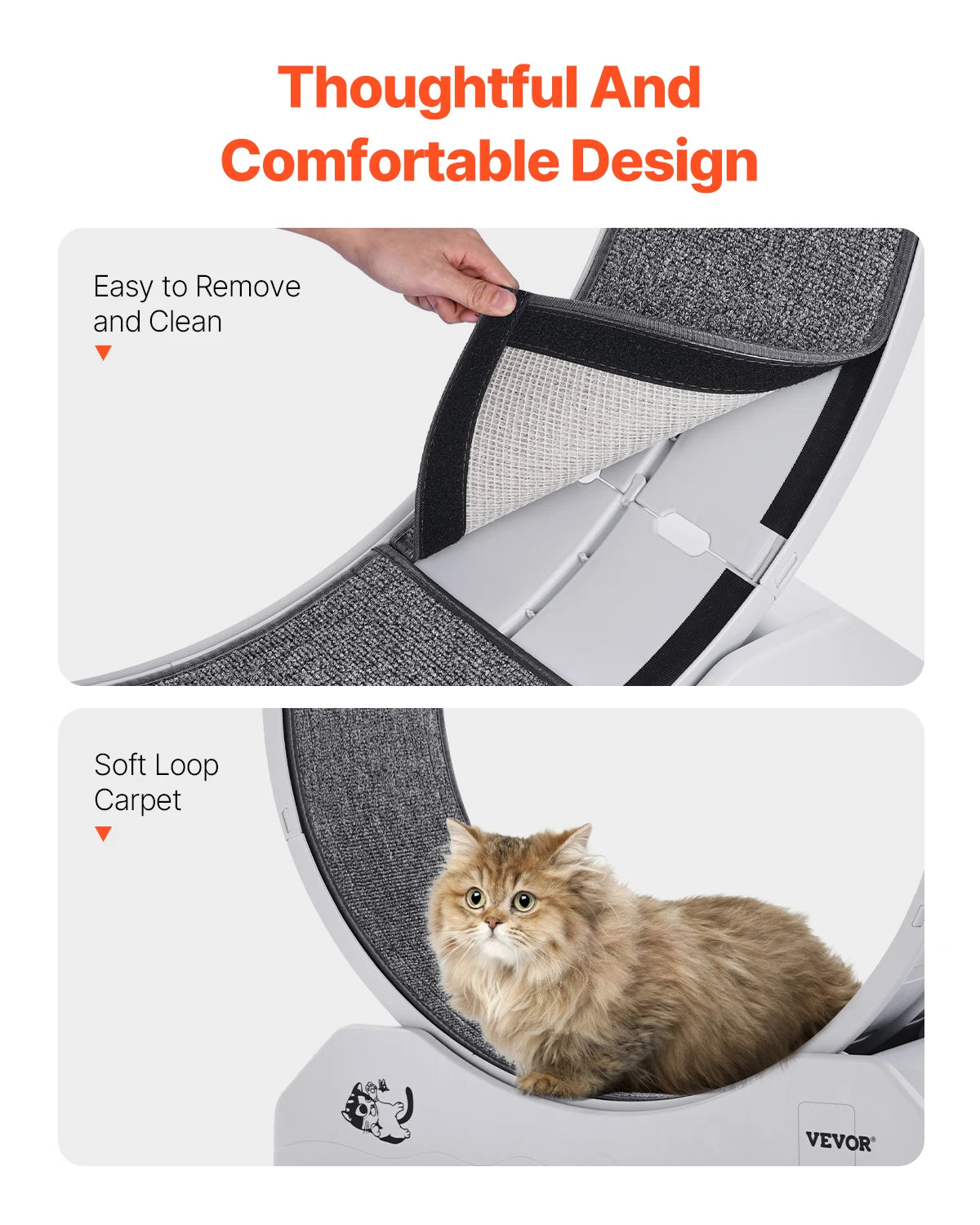 Vevor Cat Exercise Wheel With Secure Brake And Carpeted Runway