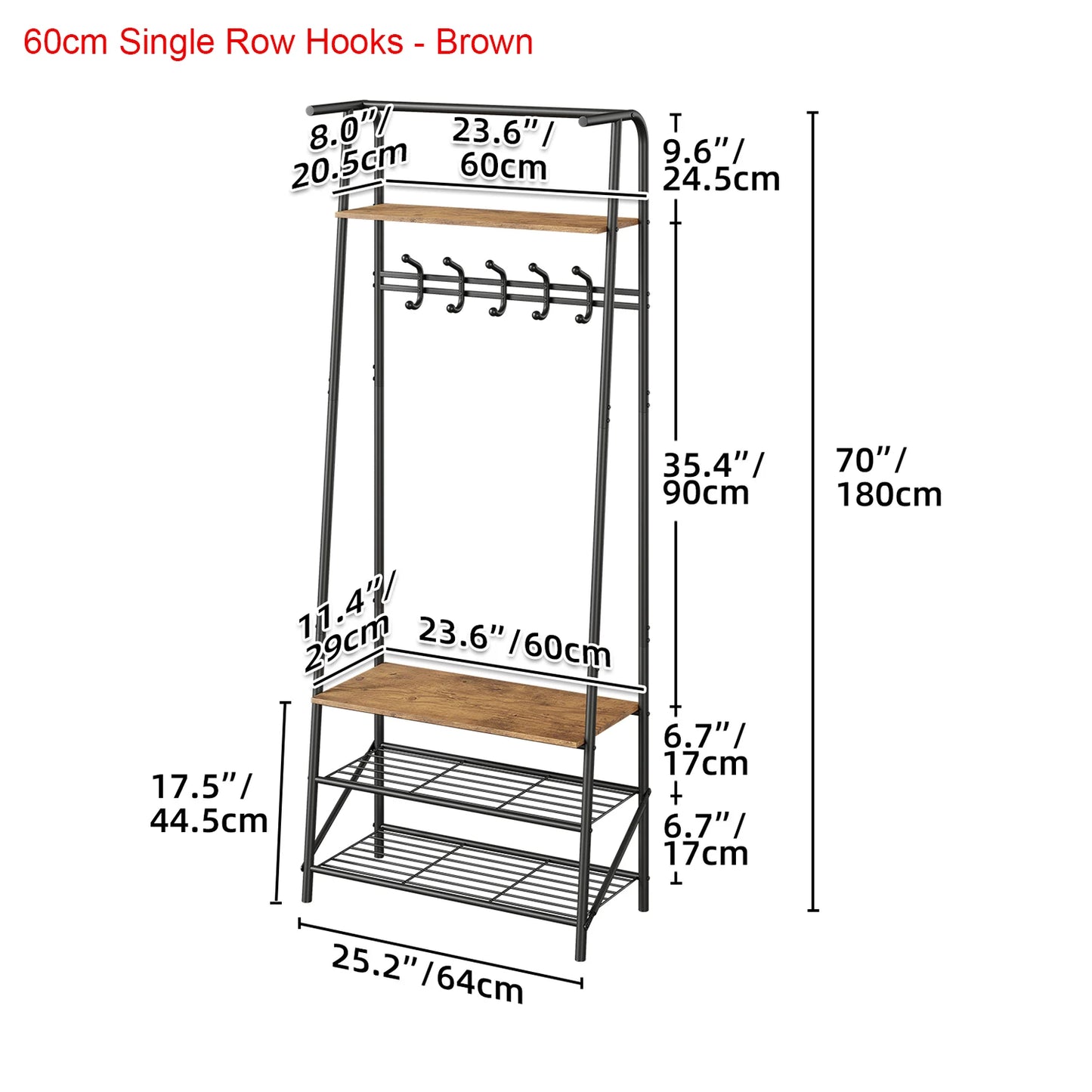 TWISTER.CK Coat Rack Shoe Bench 4-in-1 Hall Tree Entryway